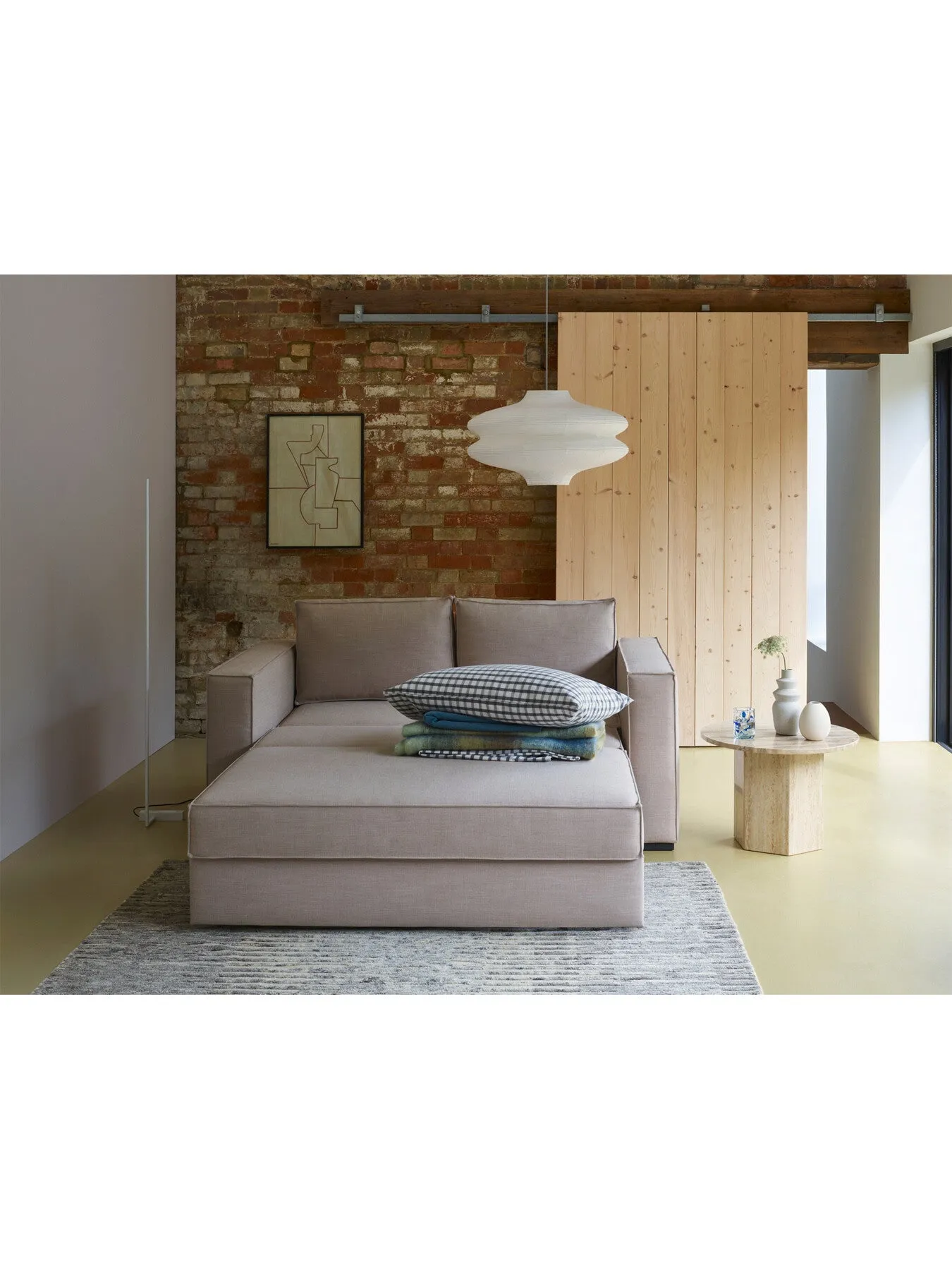Wide Pendant Light Easyfit - White, Rice Paper