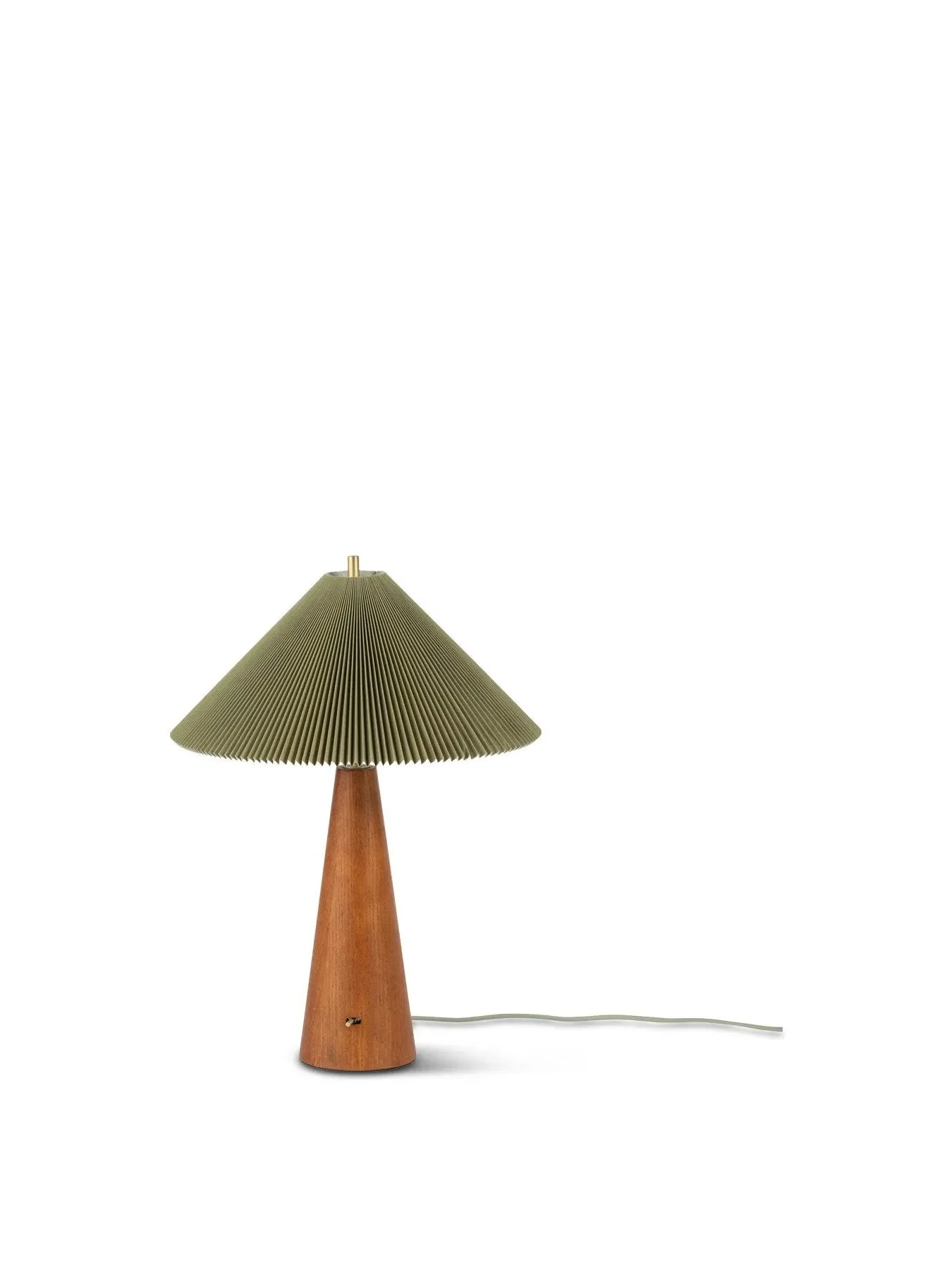 Woodland Table Lamp with Pleated Shade - Sage, Wood image