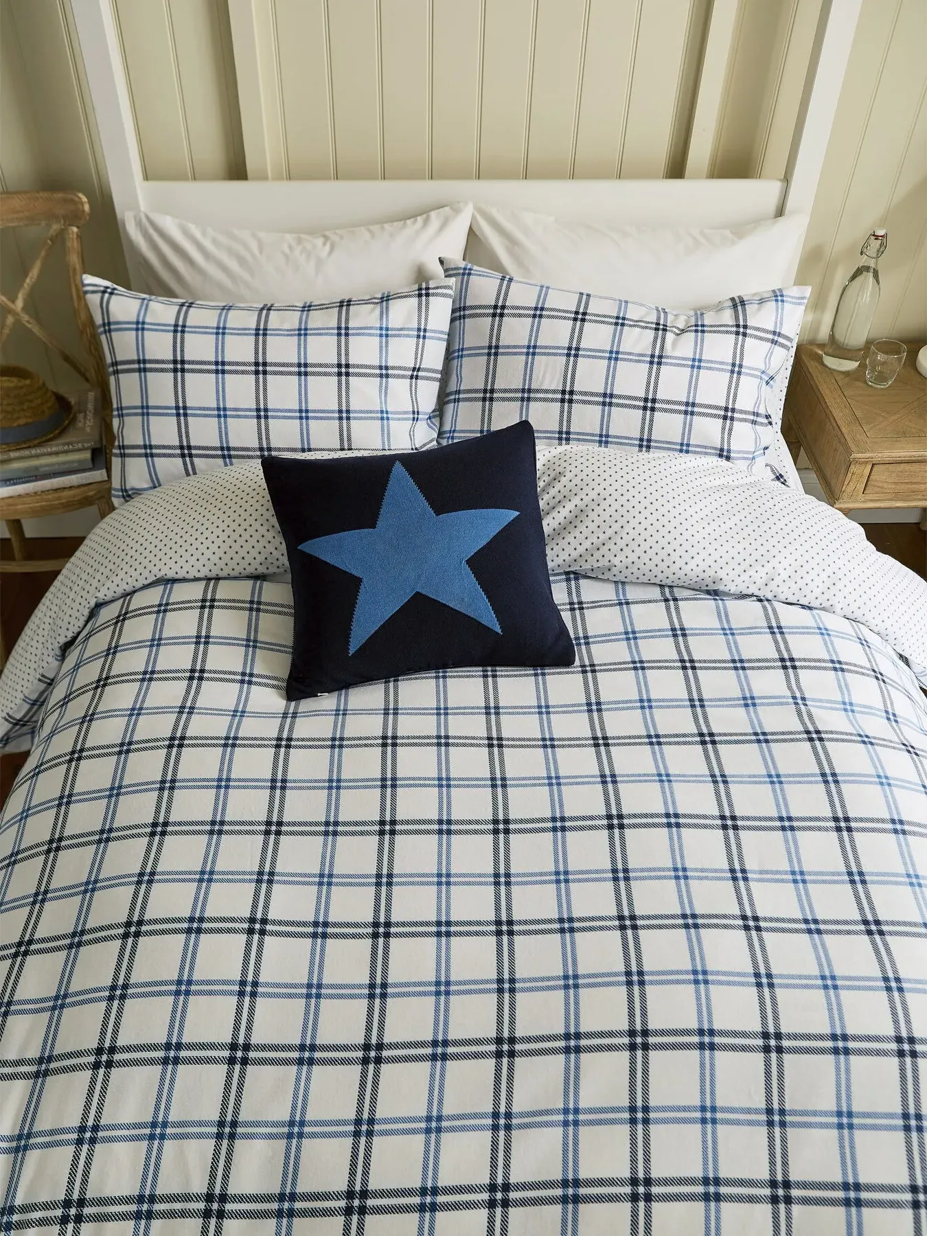 King Bedding Set Hunters Check - Grey, Cotton