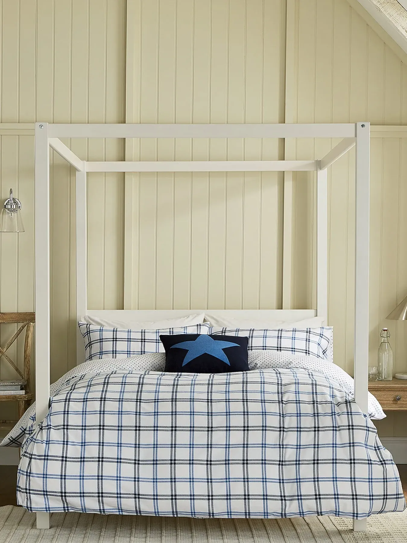 Single Bedding Set Hunters Check - Blue, Cotton image