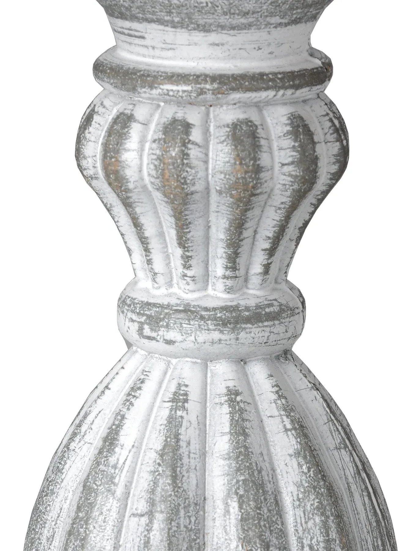 Table Lamp with Carved Base - Natural, Linen