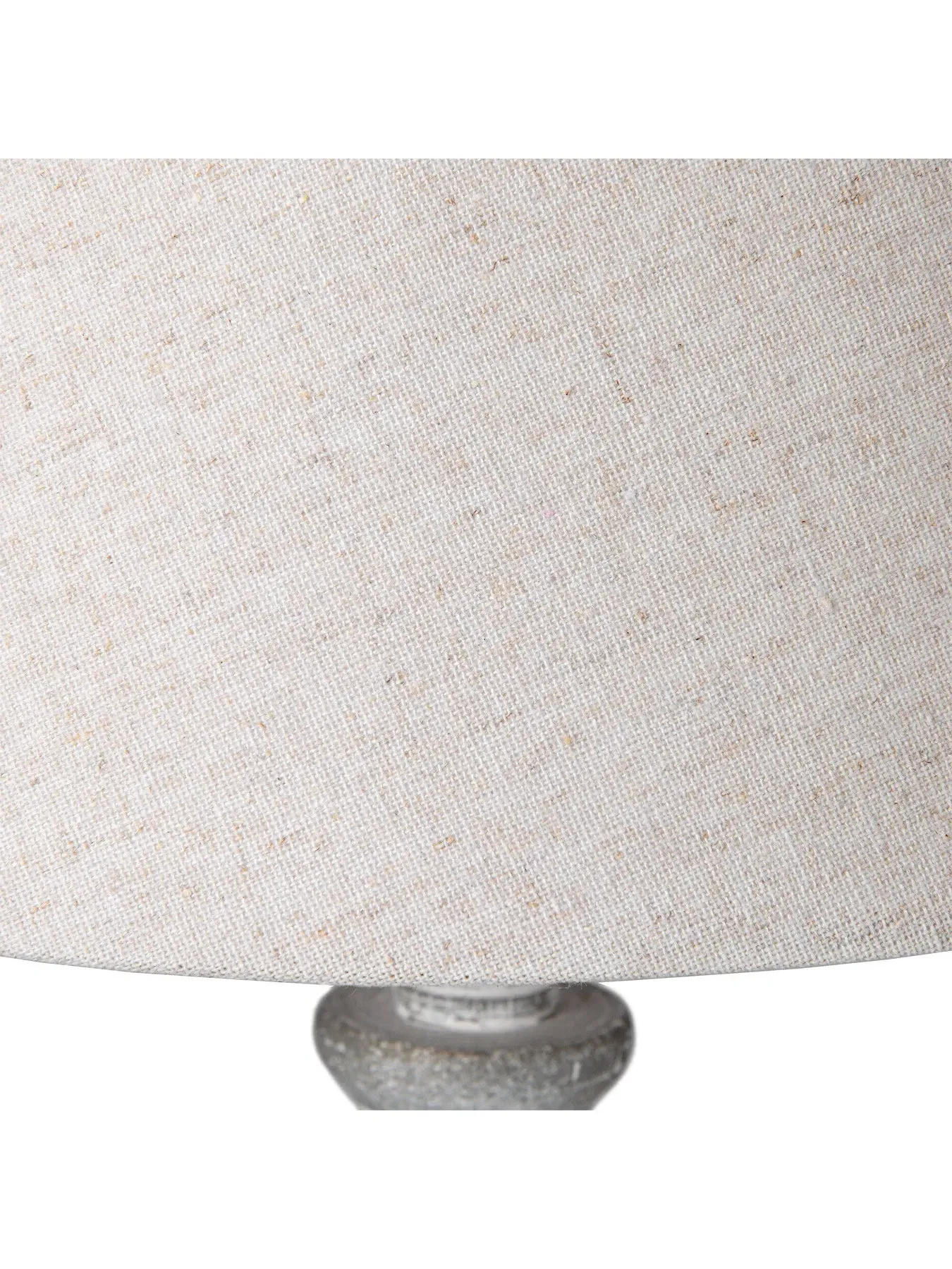 Table Lamp with Carved Base - Natural, Linen