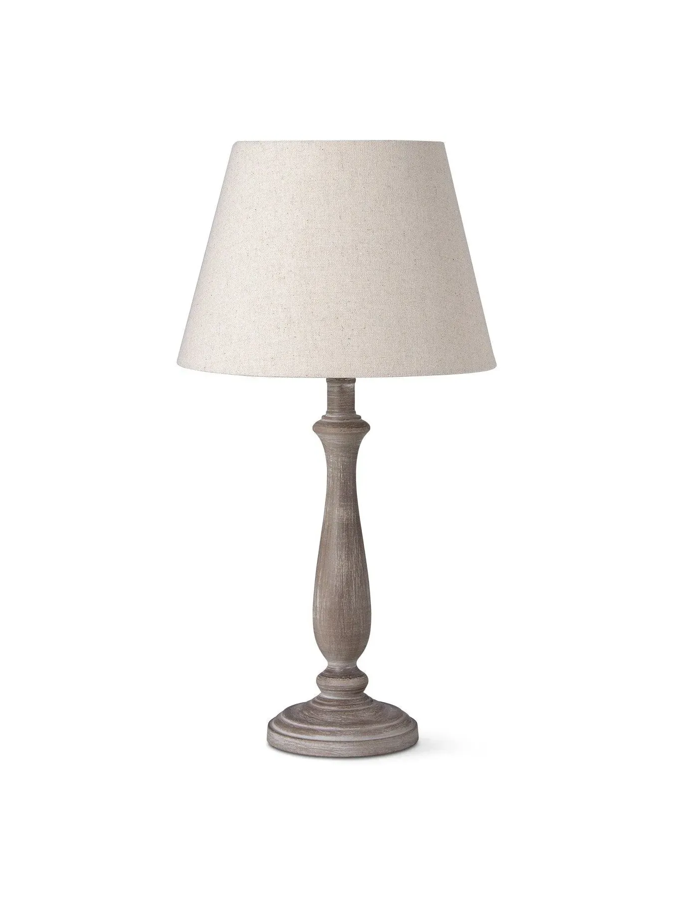Table Lamp with Curved Base - Brown, Linen image