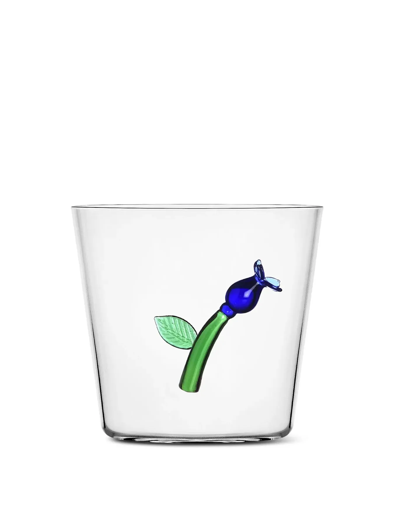 350ml Glass Tumbler with Grape Design - Blue image