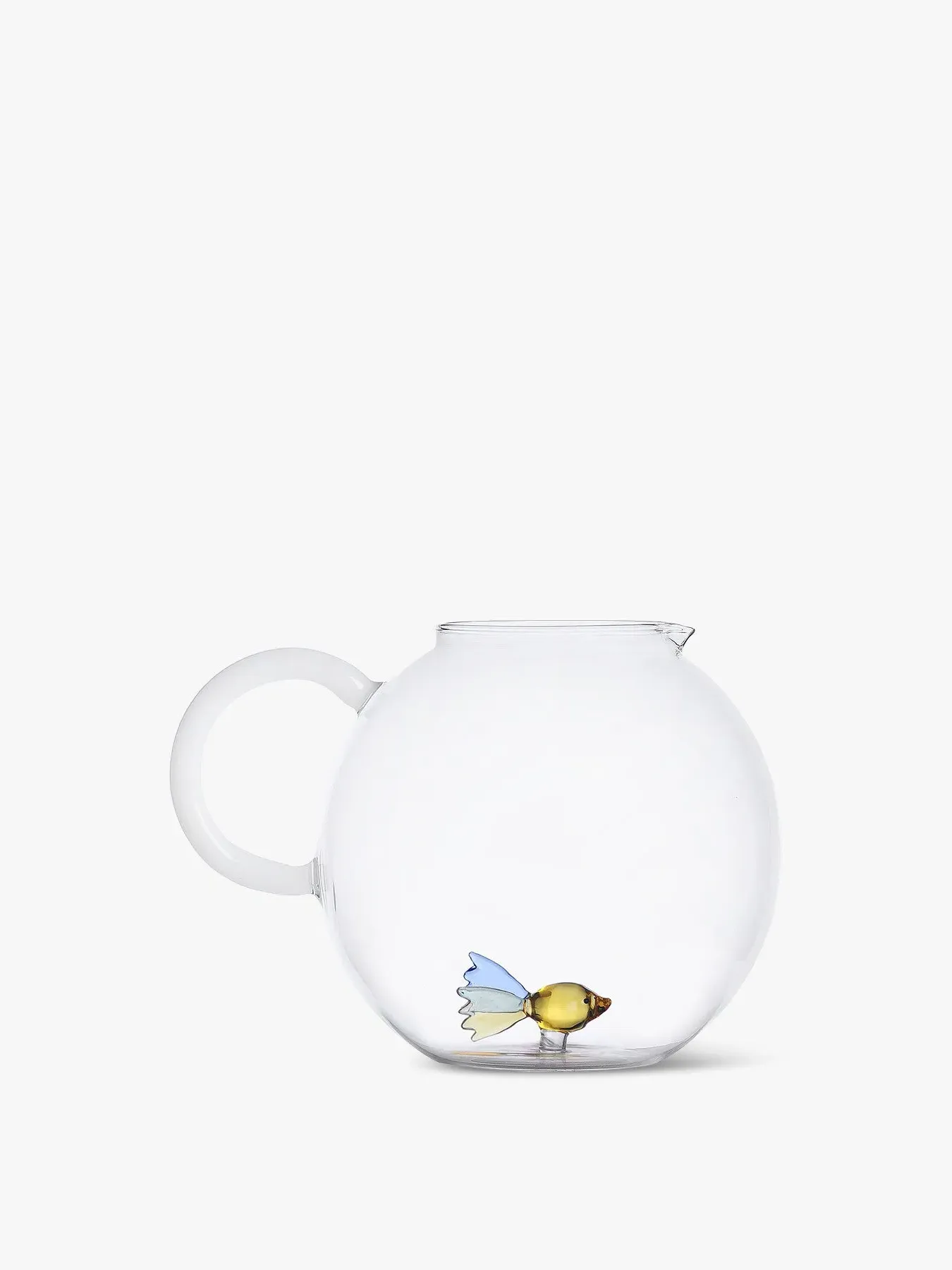 Fish Pitcher - Yellow, Borosilicate Glass