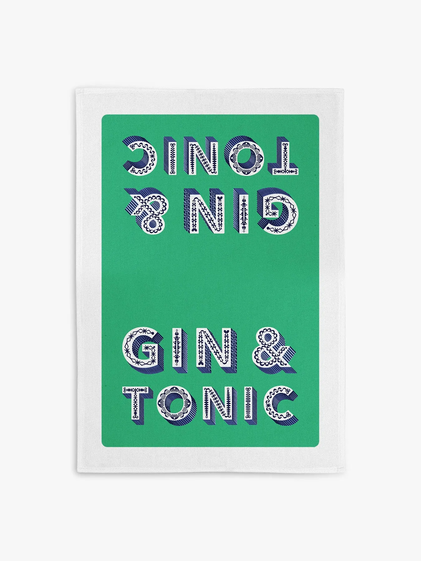 Gin Tonic Tea Towel - Cotton Kitchen Textile image