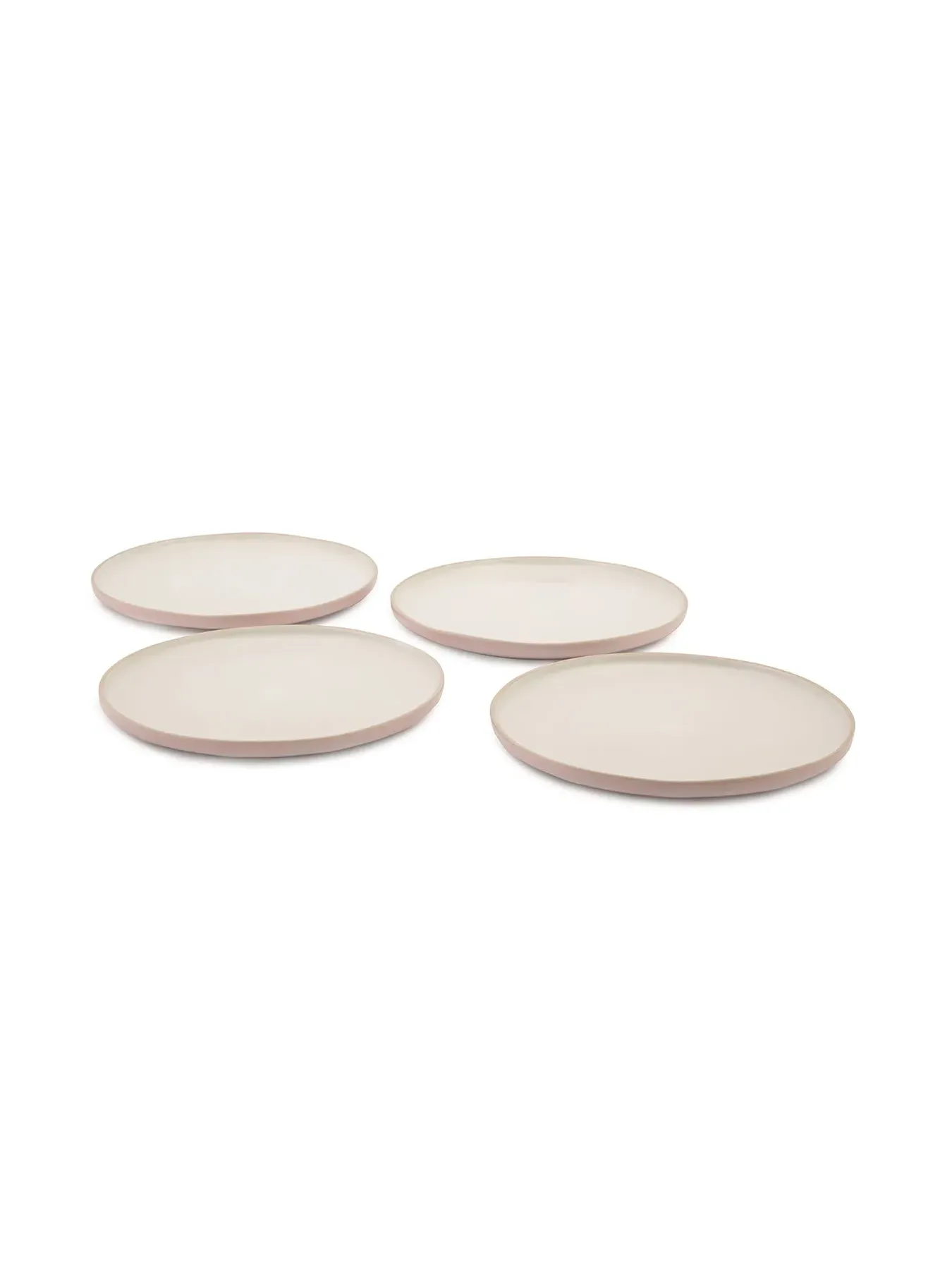 4-Piece Dinner Plate Set - Pink, Ceramic