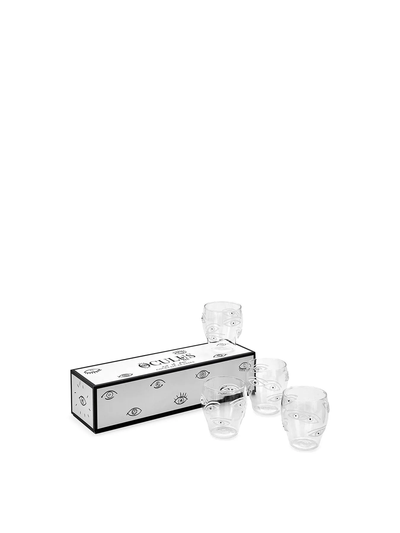 4-Piece Cocktail Glass Set - Clear, Hand Blown