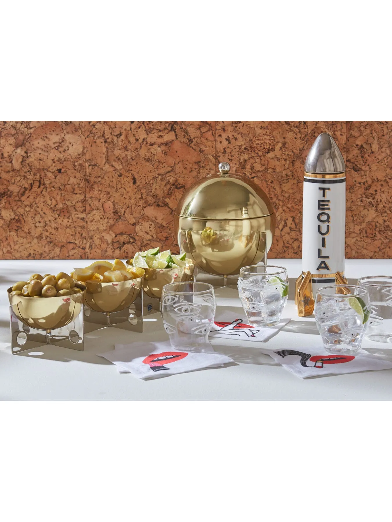 4-Piece Cocktail Glass Set - Clear, Hand Blown