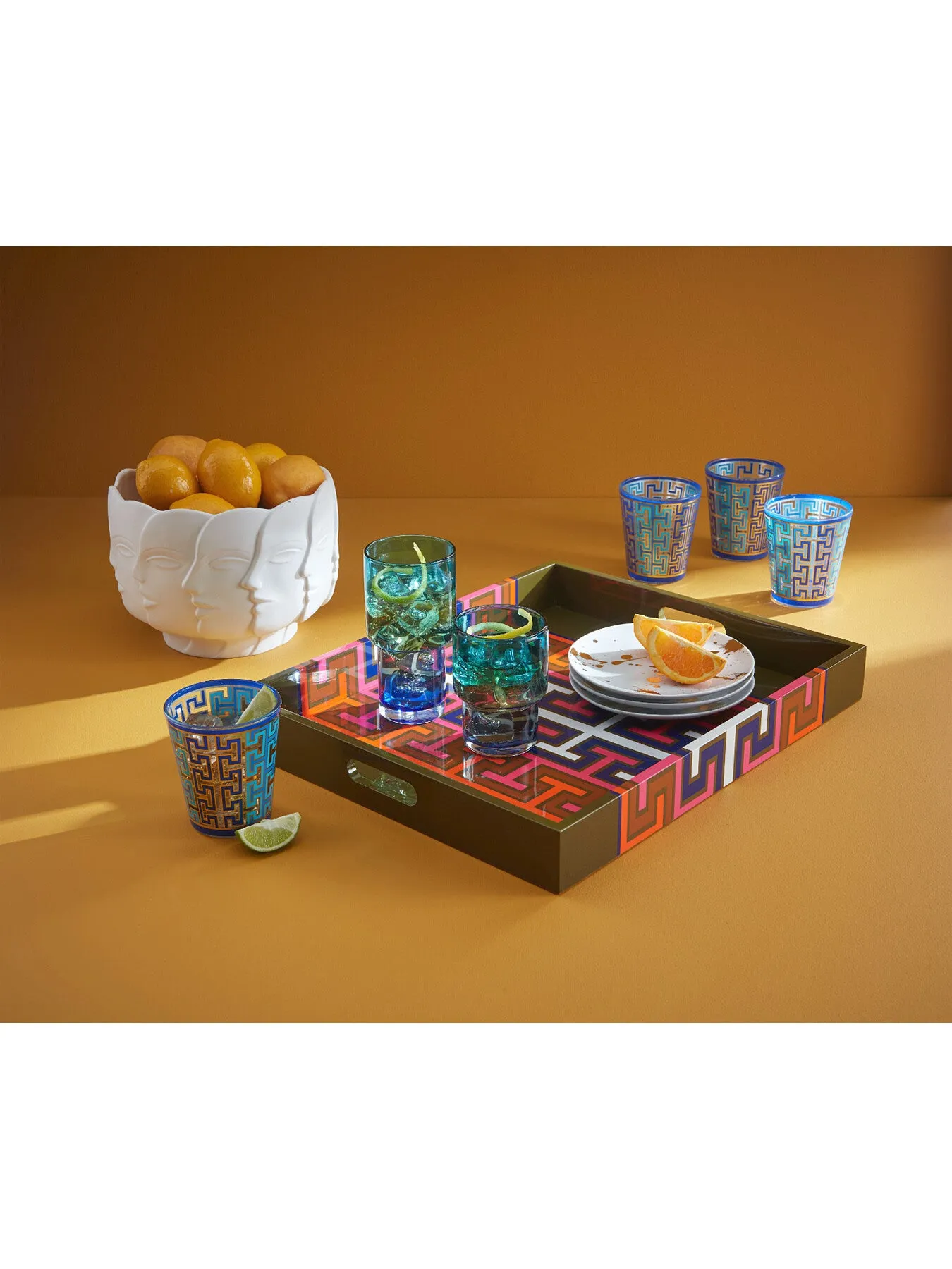 Decorative Tray with High-Gloss Finish - Multi