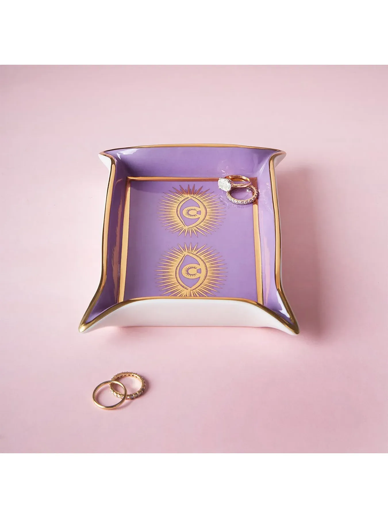 Eyes Valet Tray - Amethyst, Porcelain