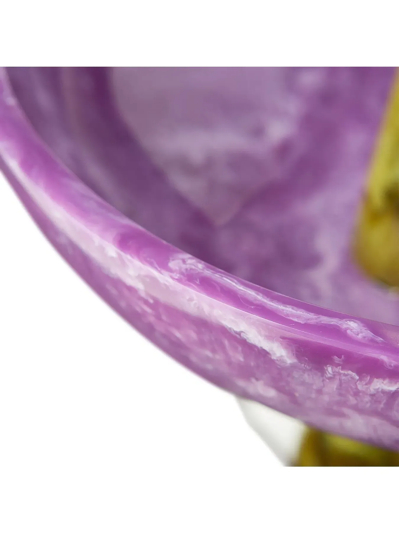 Finial Bowl with Marbleized Finish - Purple/Green