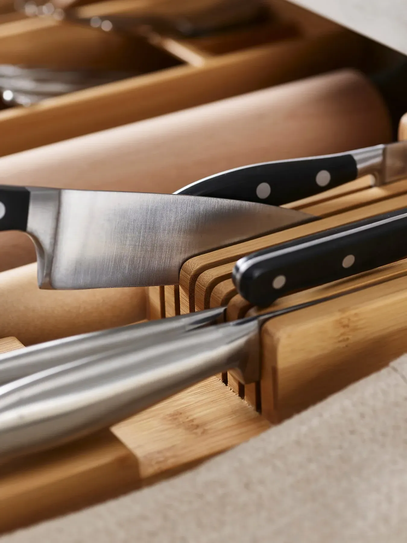 2-Tier Knife Organiser - Bamboo