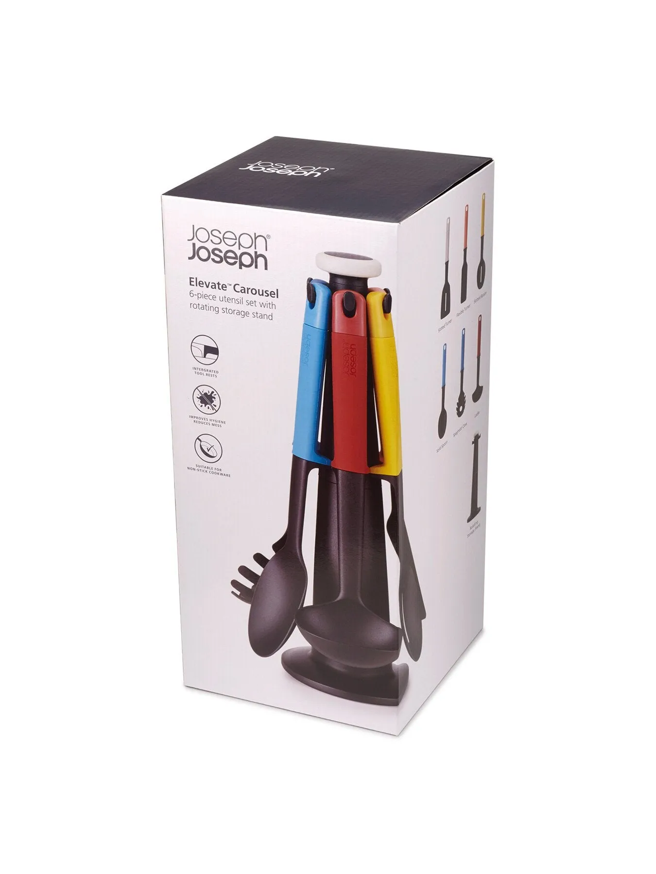 6-Piece Utensil Set with Carousel - Multi, Nylon