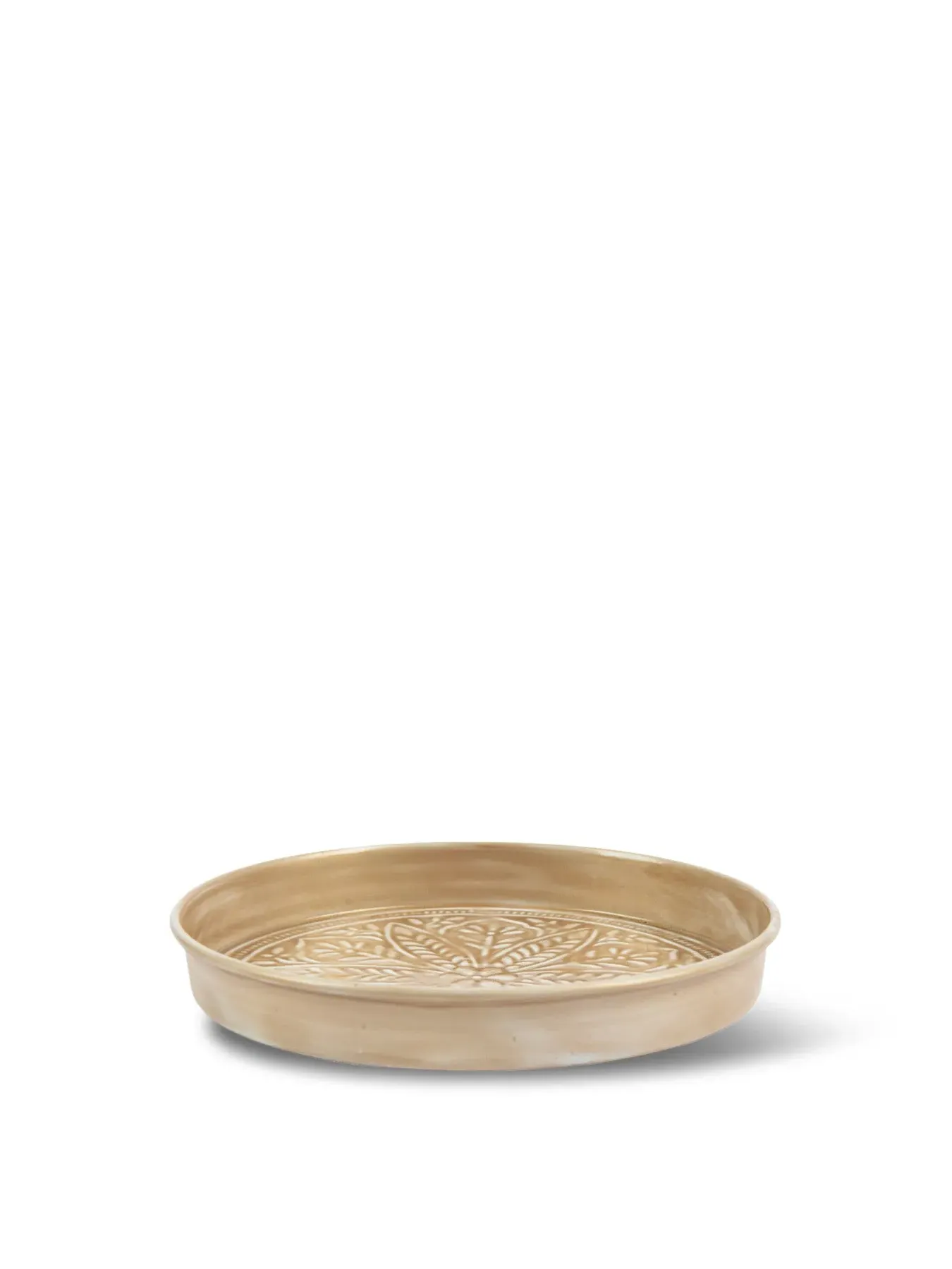 Round Decorative Tray Embossed - Gold, Iron image