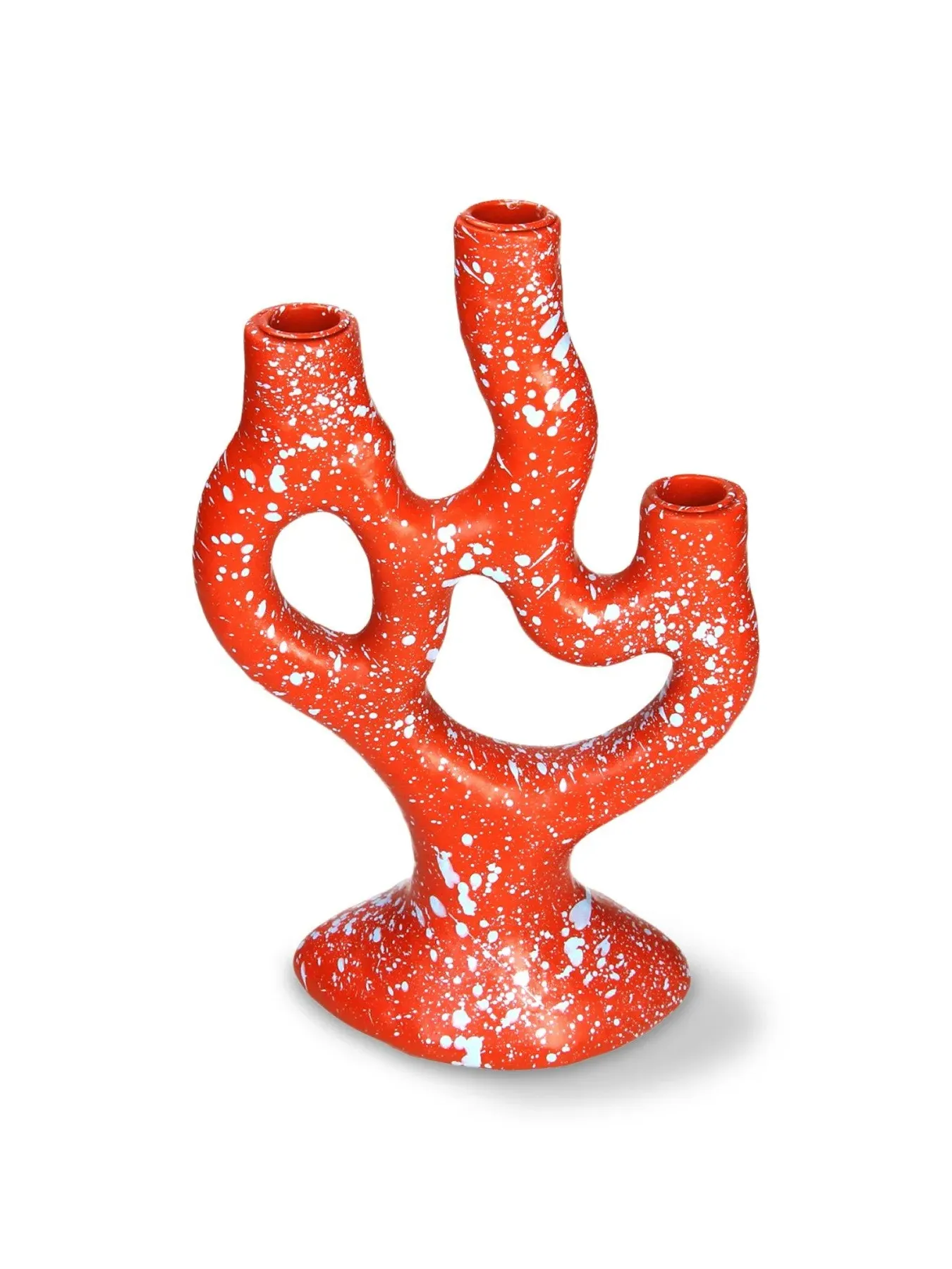 Organic Candle Stick Holder - Orange, Polyresin image