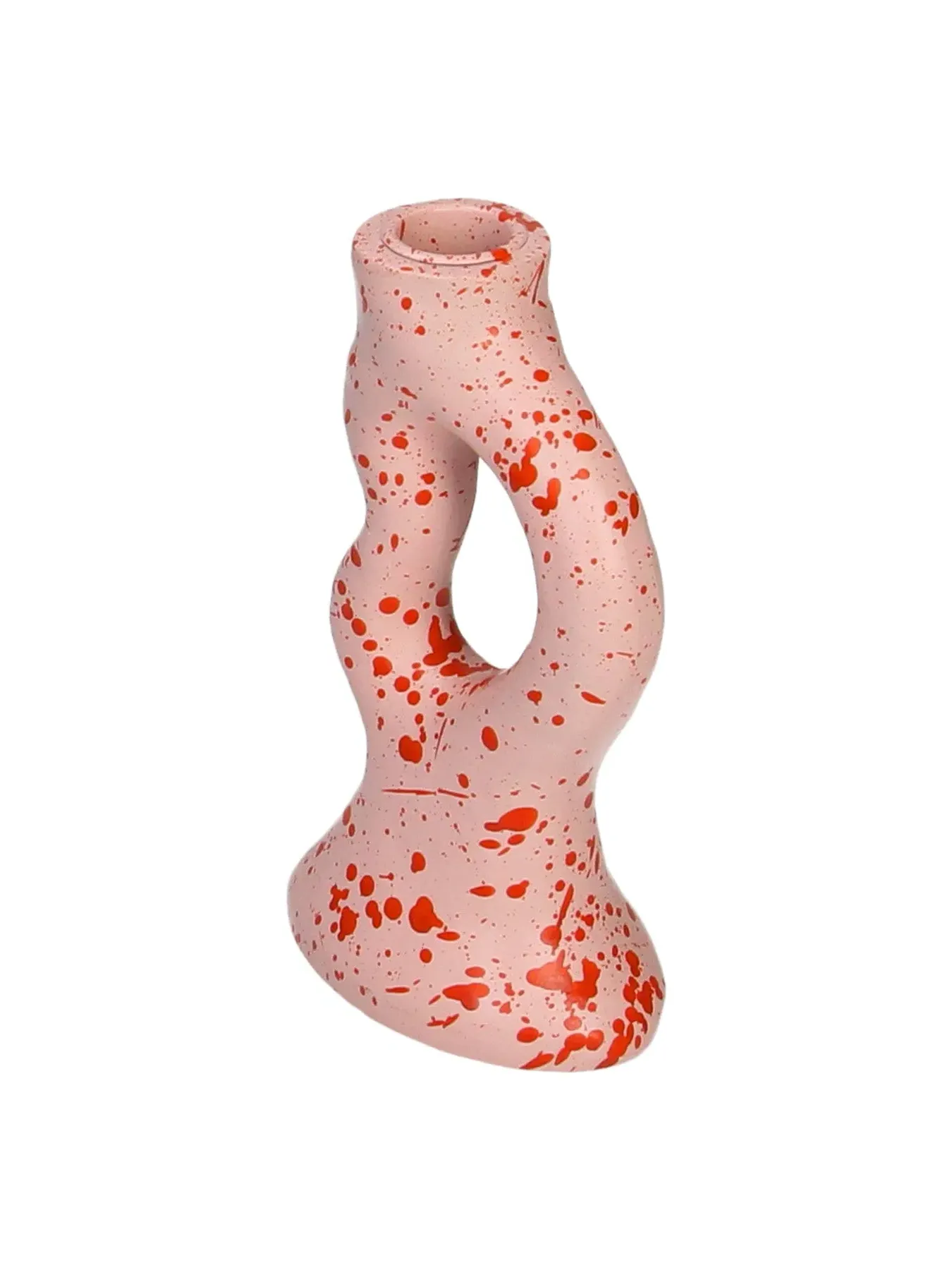 Organic Candle Stick Holder - Pink, Polyresin