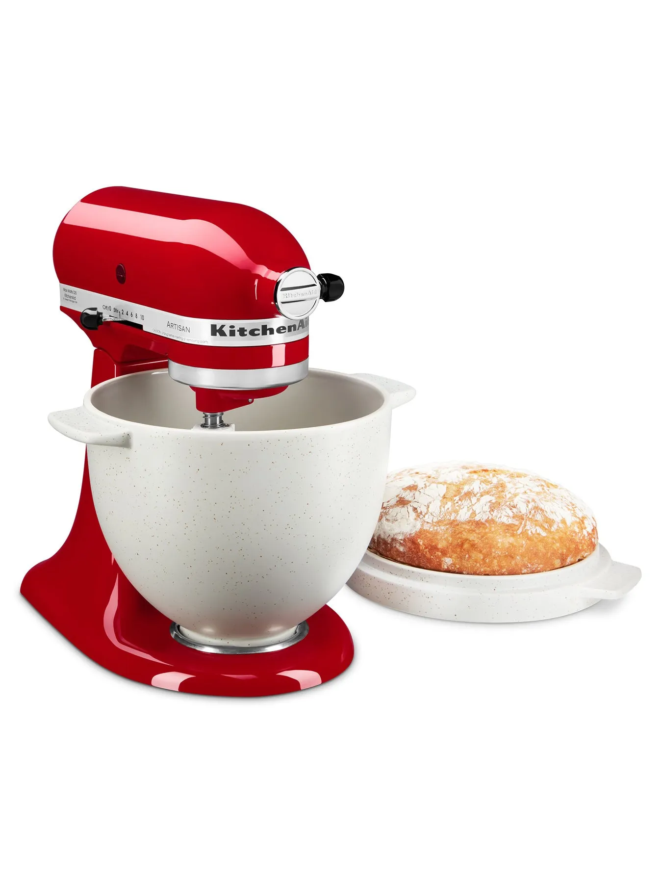 4.7L Bread Bowl with Lid - Grey Speckle, Ceramic