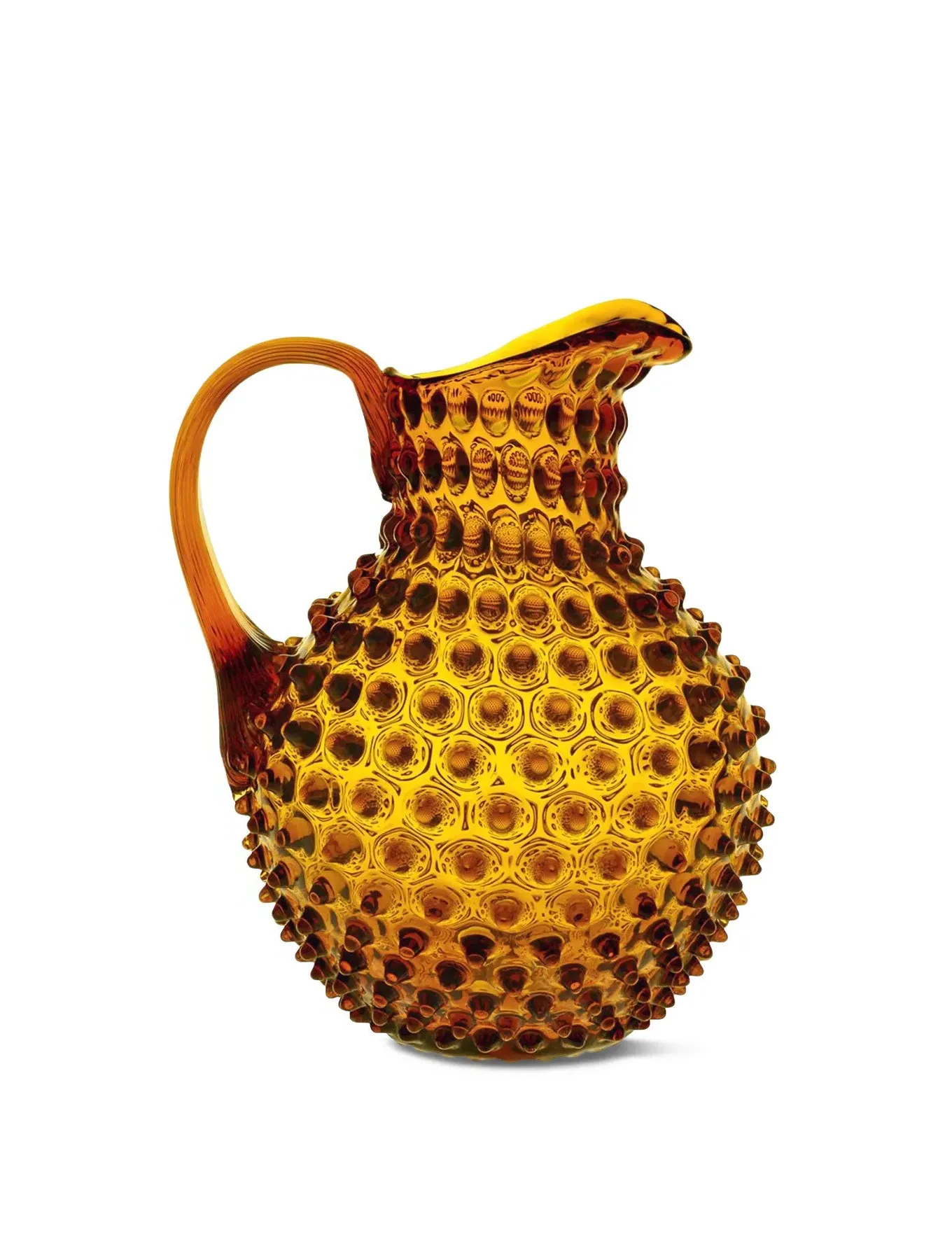 2L Glass Jug with Hobnail Texture - Amber image