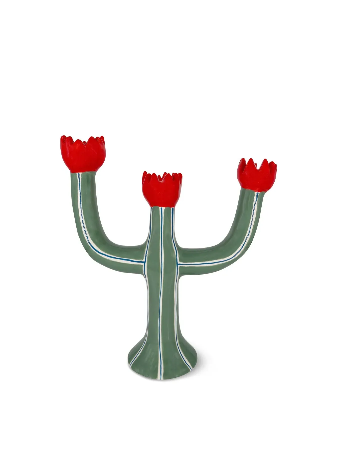 Tulip Candleholder - Khaki, Hand-Painted image
