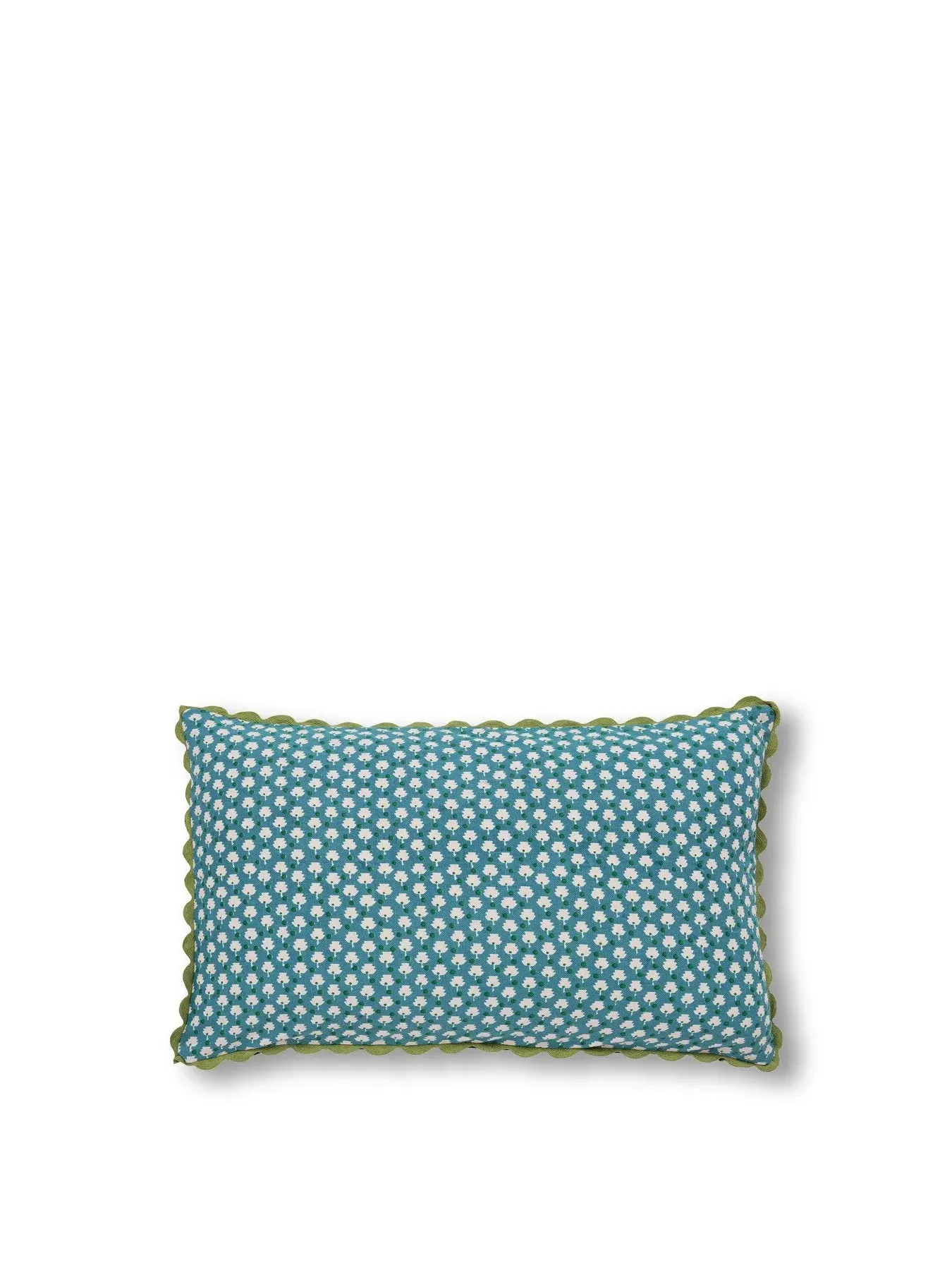 Bramble Cushion with Scallop Trim - Green image