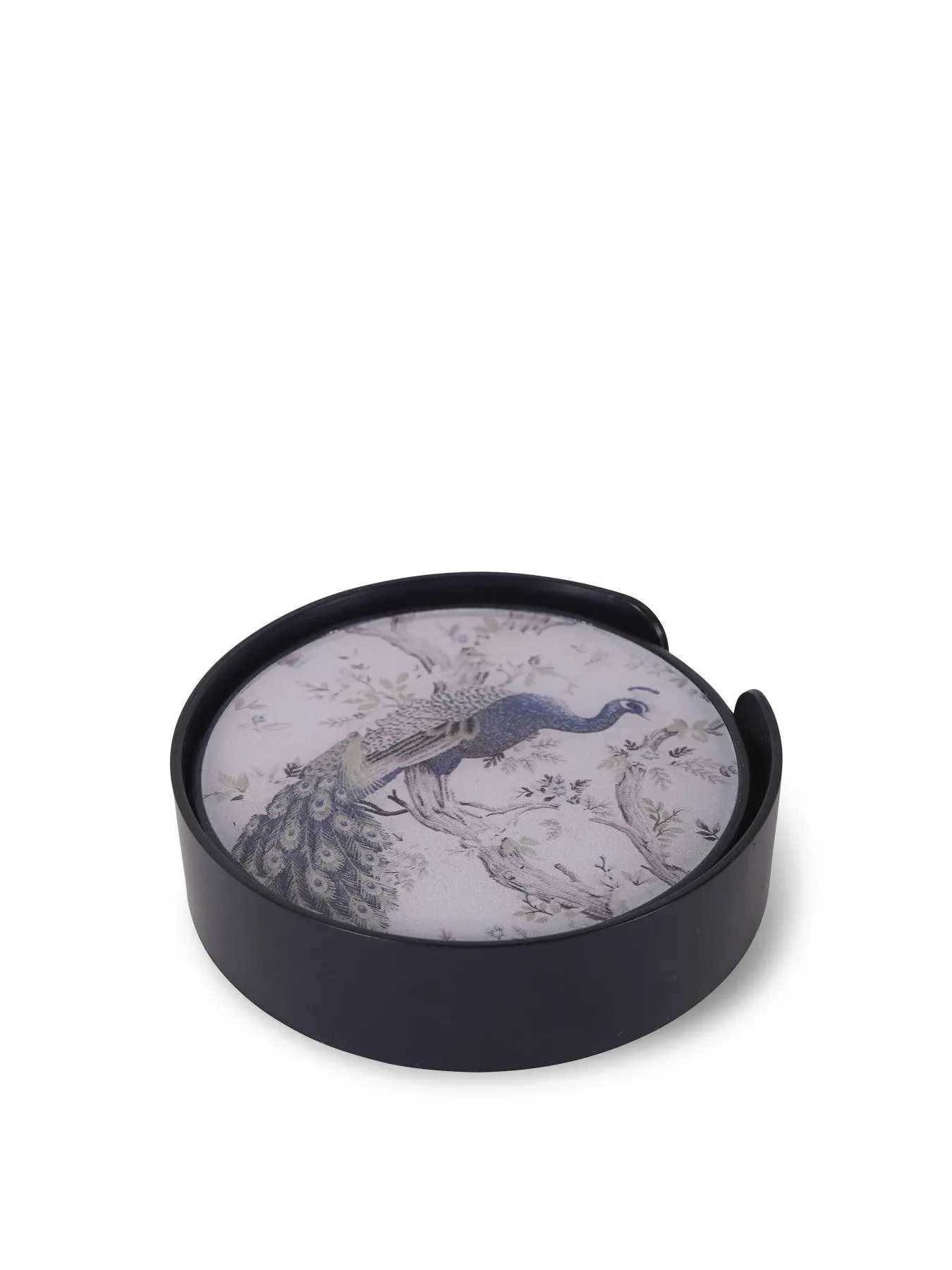 4-Piece Coaster Set with Holder - Multi image
