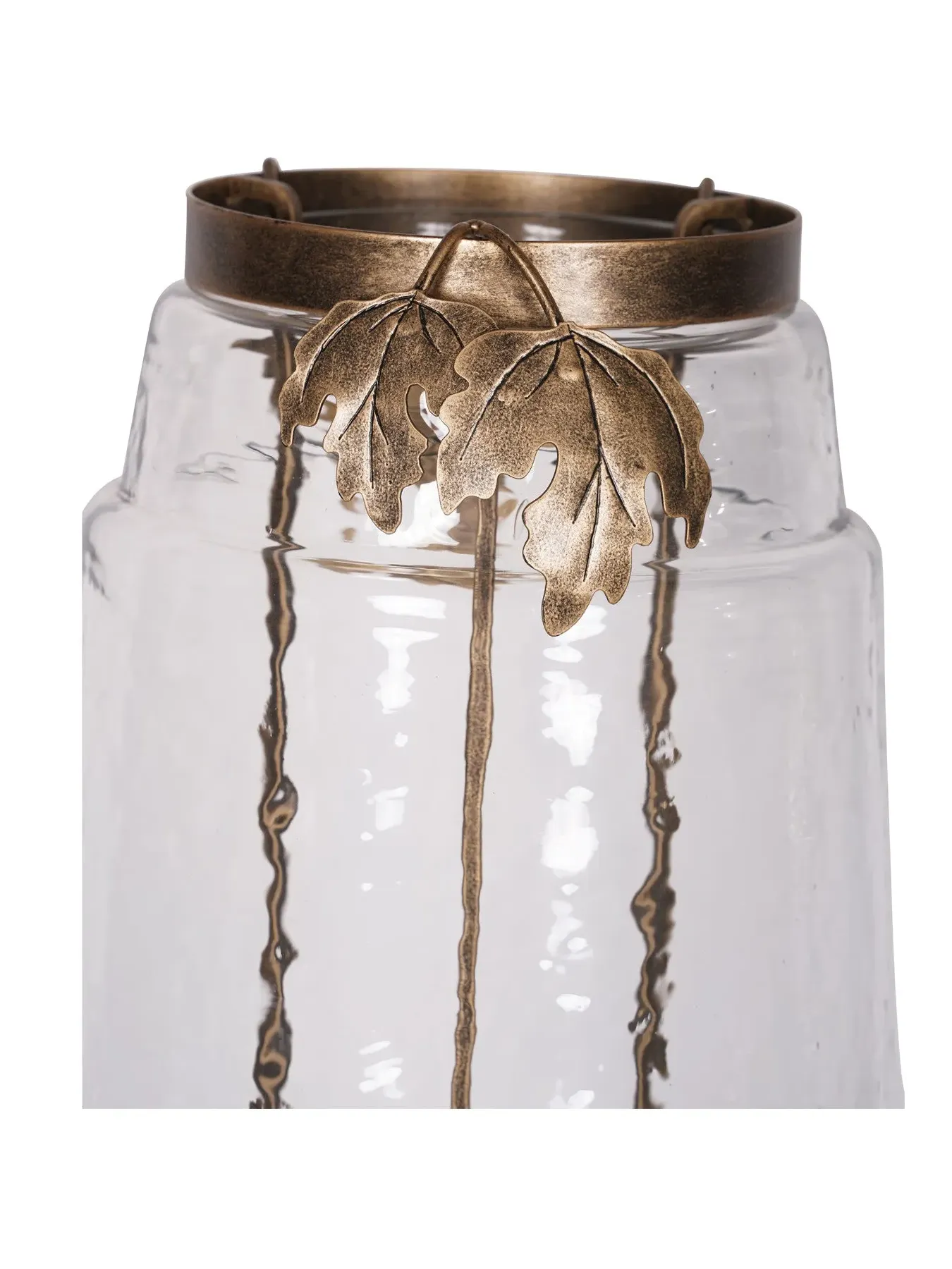 Extra Large Hurricane Lantern - Antique Gold, Glass