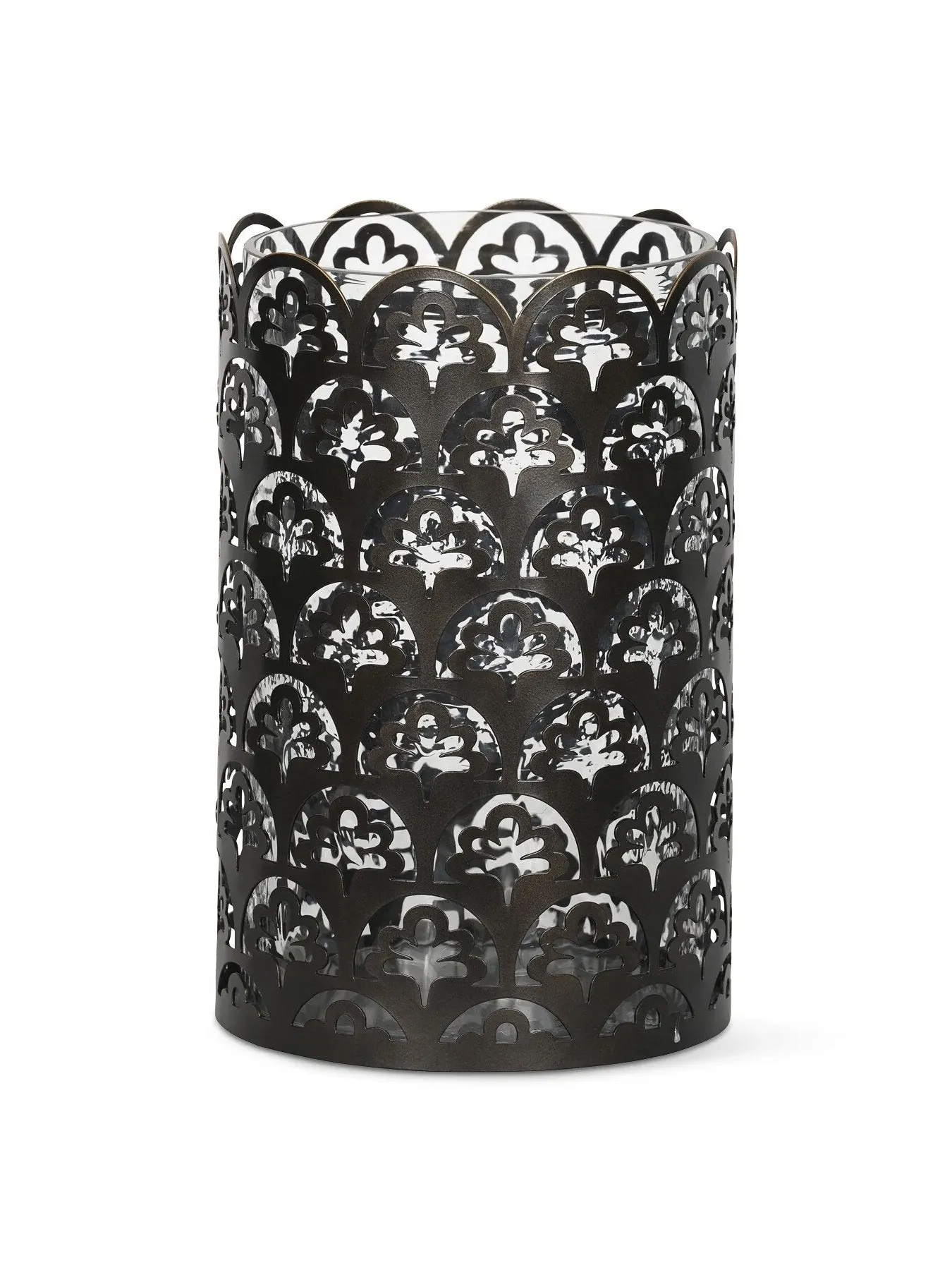 Large Hurricane Lantern - Bronze, Metal & Glass image