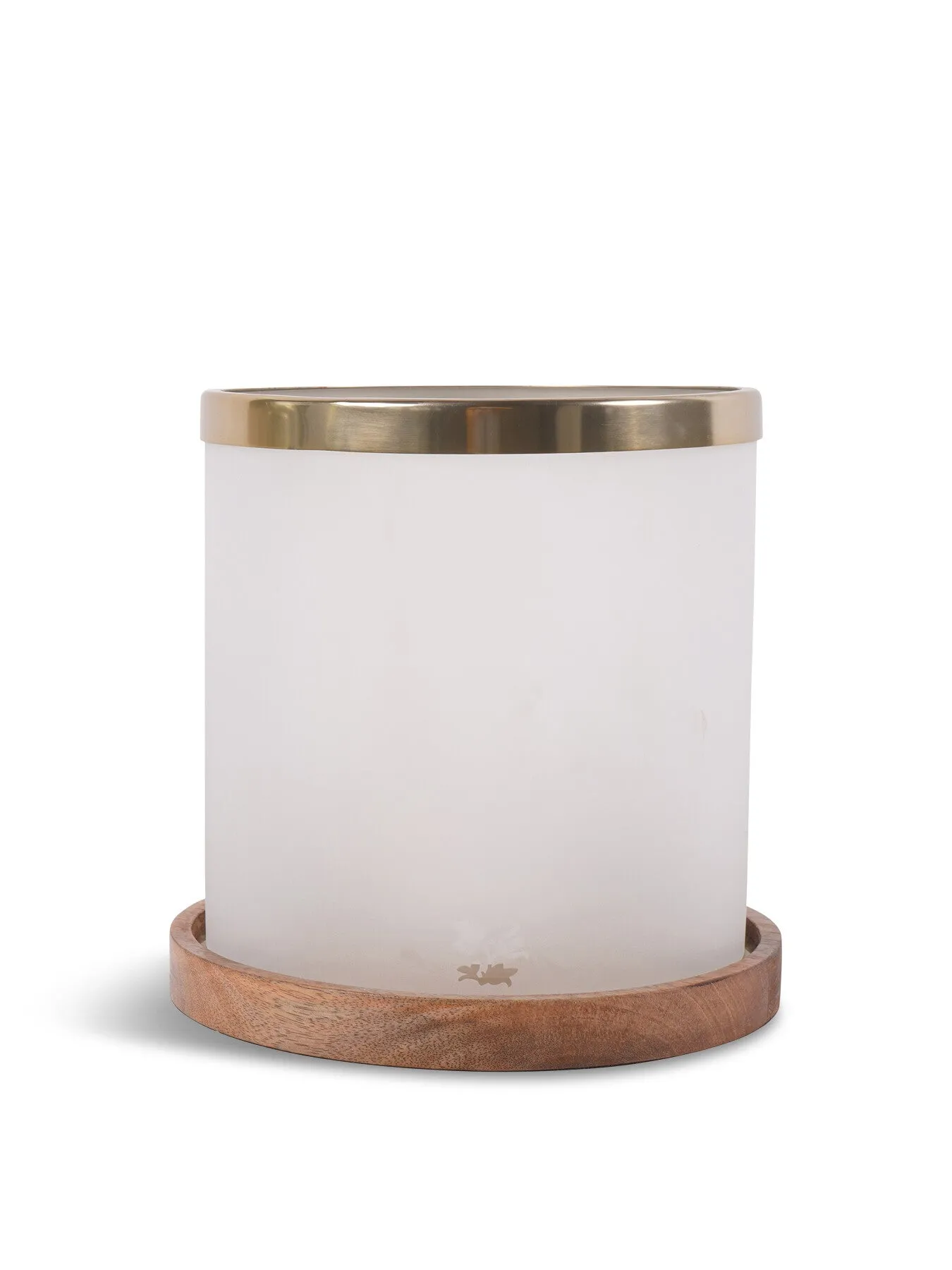 Large Hurricane Lantern - Frosted Glass, Metal image