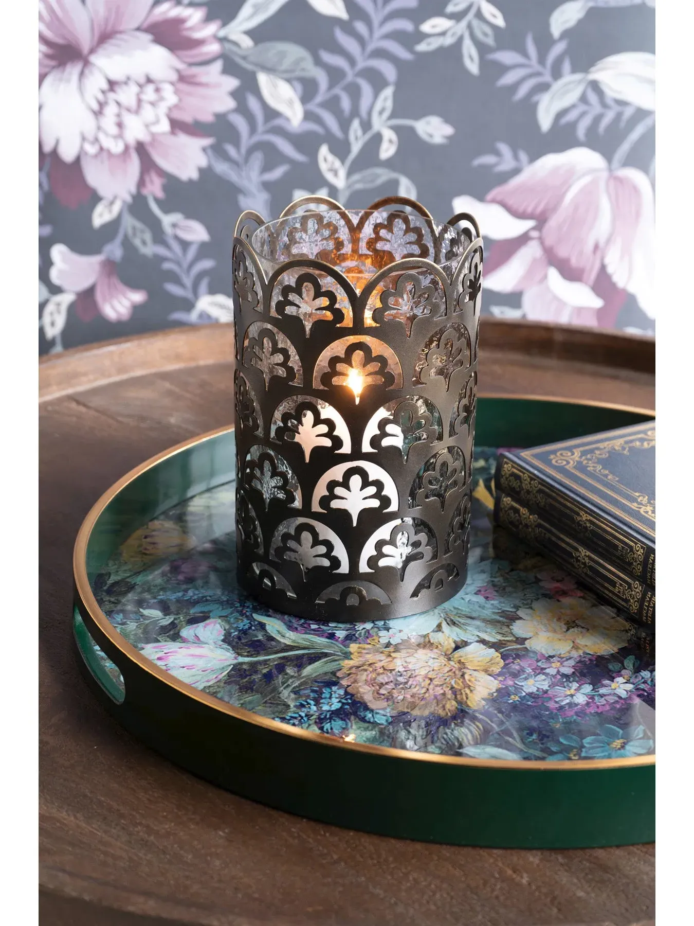 Medium Hurricane Lantern - Gilded Bronze, Metal
