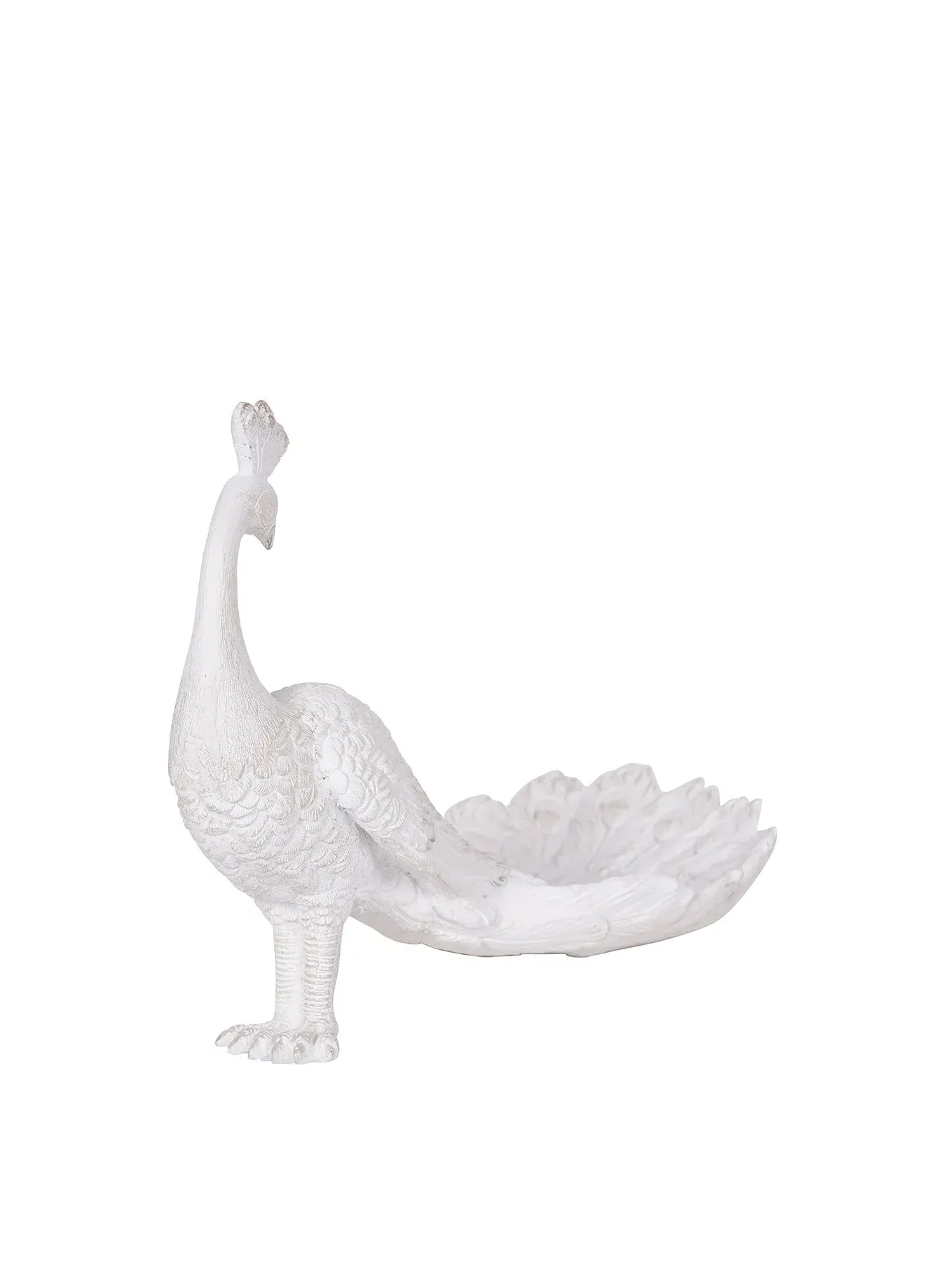 Peacock Trinket Dish - White Gold