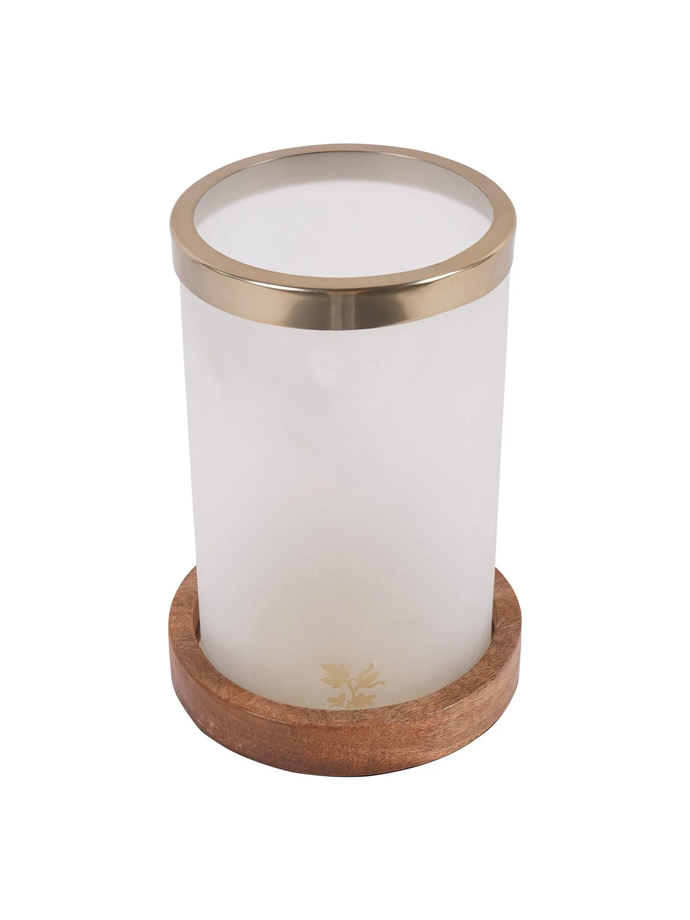 Small Hurricane Lantern - Frosted Glass, Metal