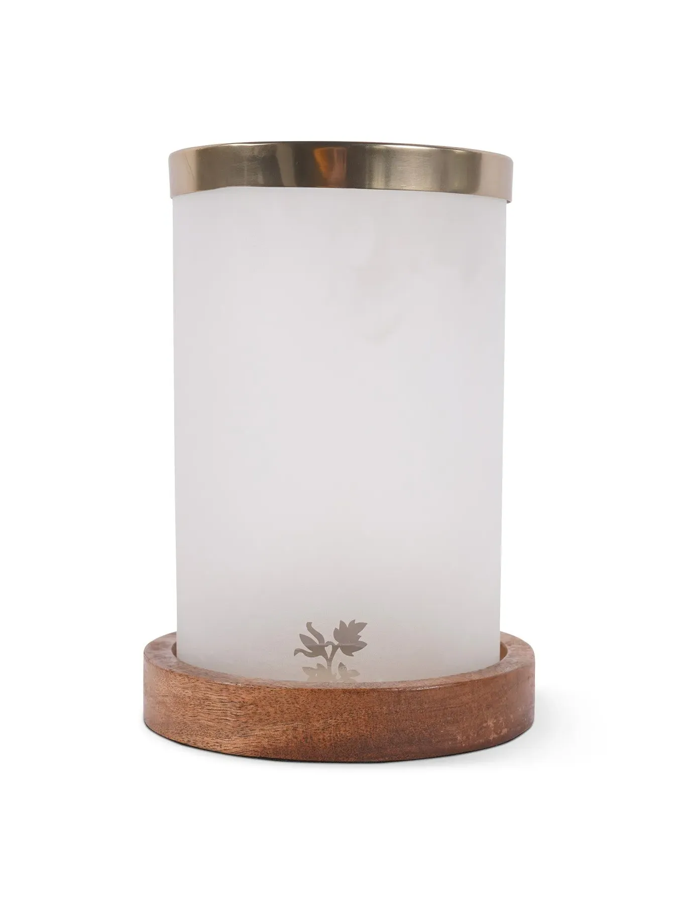 Small Hurricane Lantern - Frosted Glass, Metal image