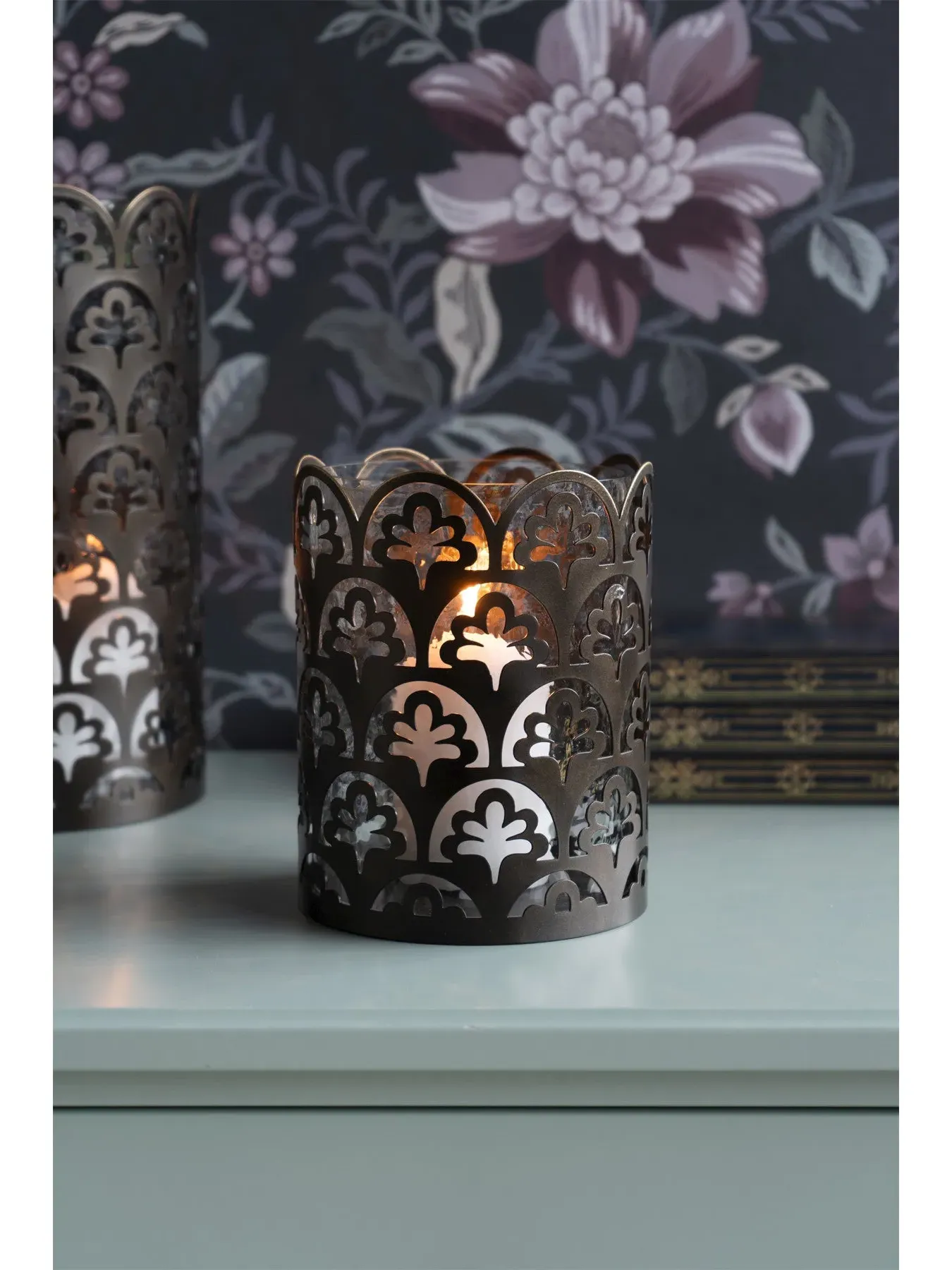 Small Hurricane Lantern - Gilded Bronze, Metal
