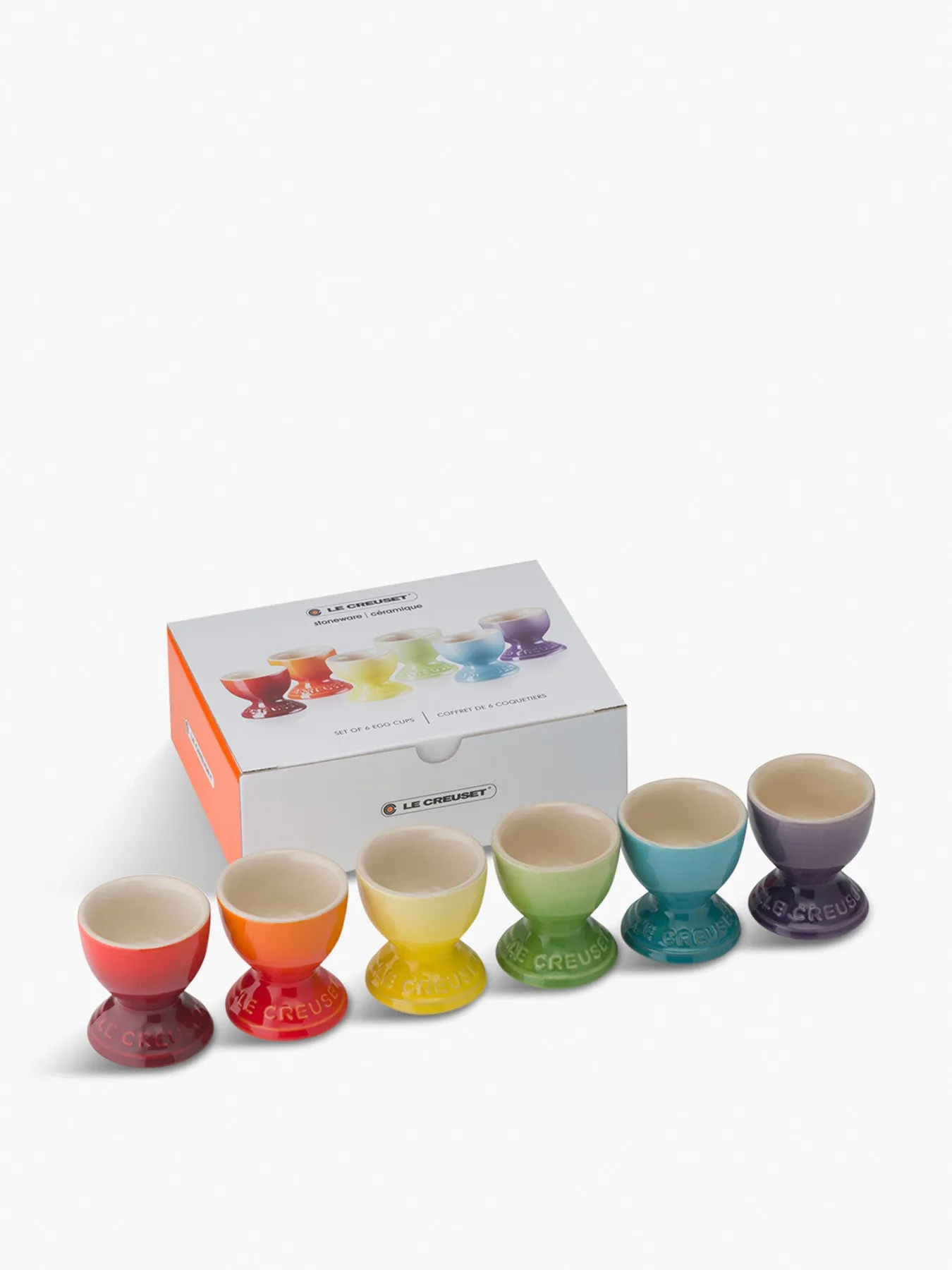 6-Piece Egg Cup Set - Rainbow, Stoneware image