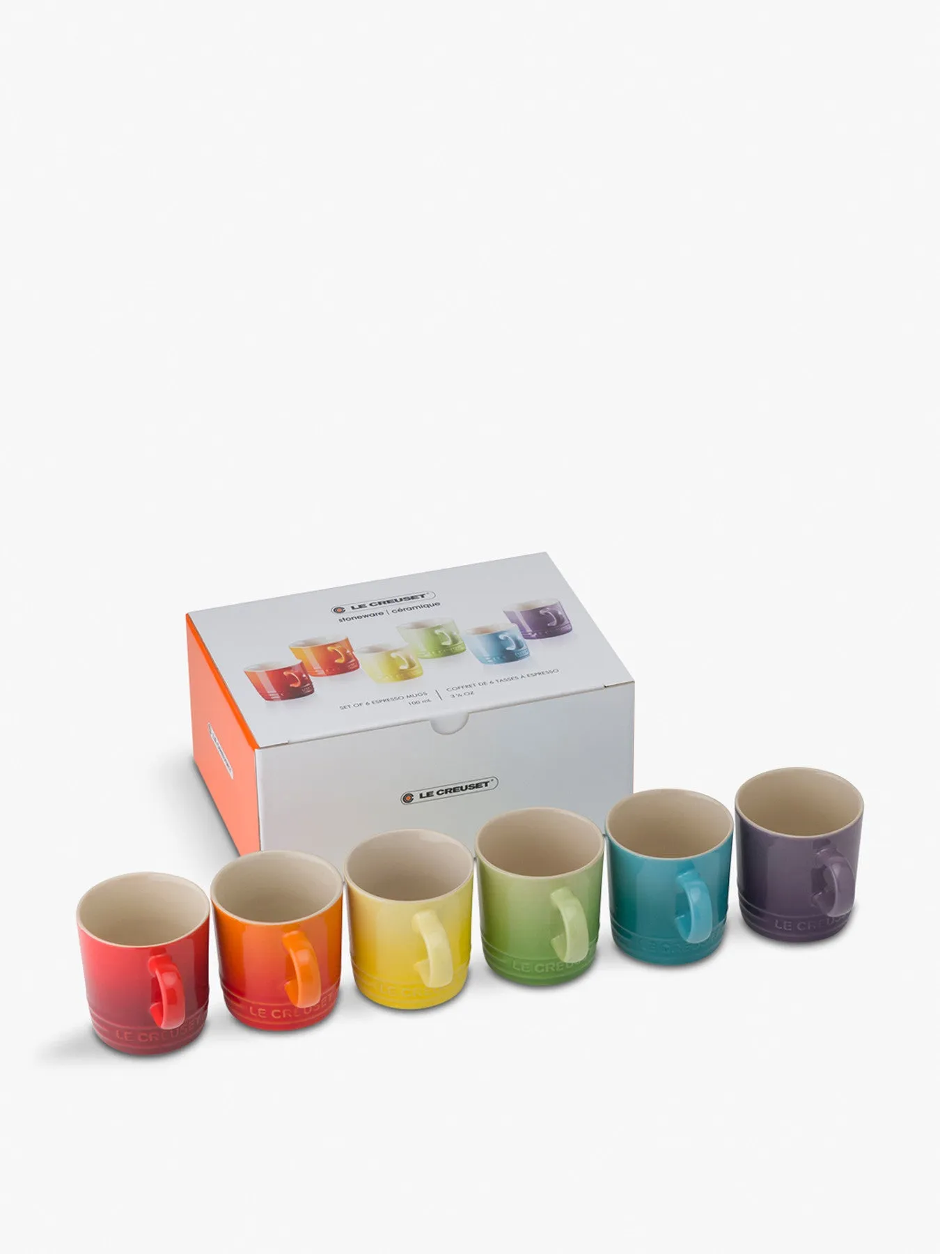 6-Piece Espresso Mug Set - Rainbow, Ceramic image