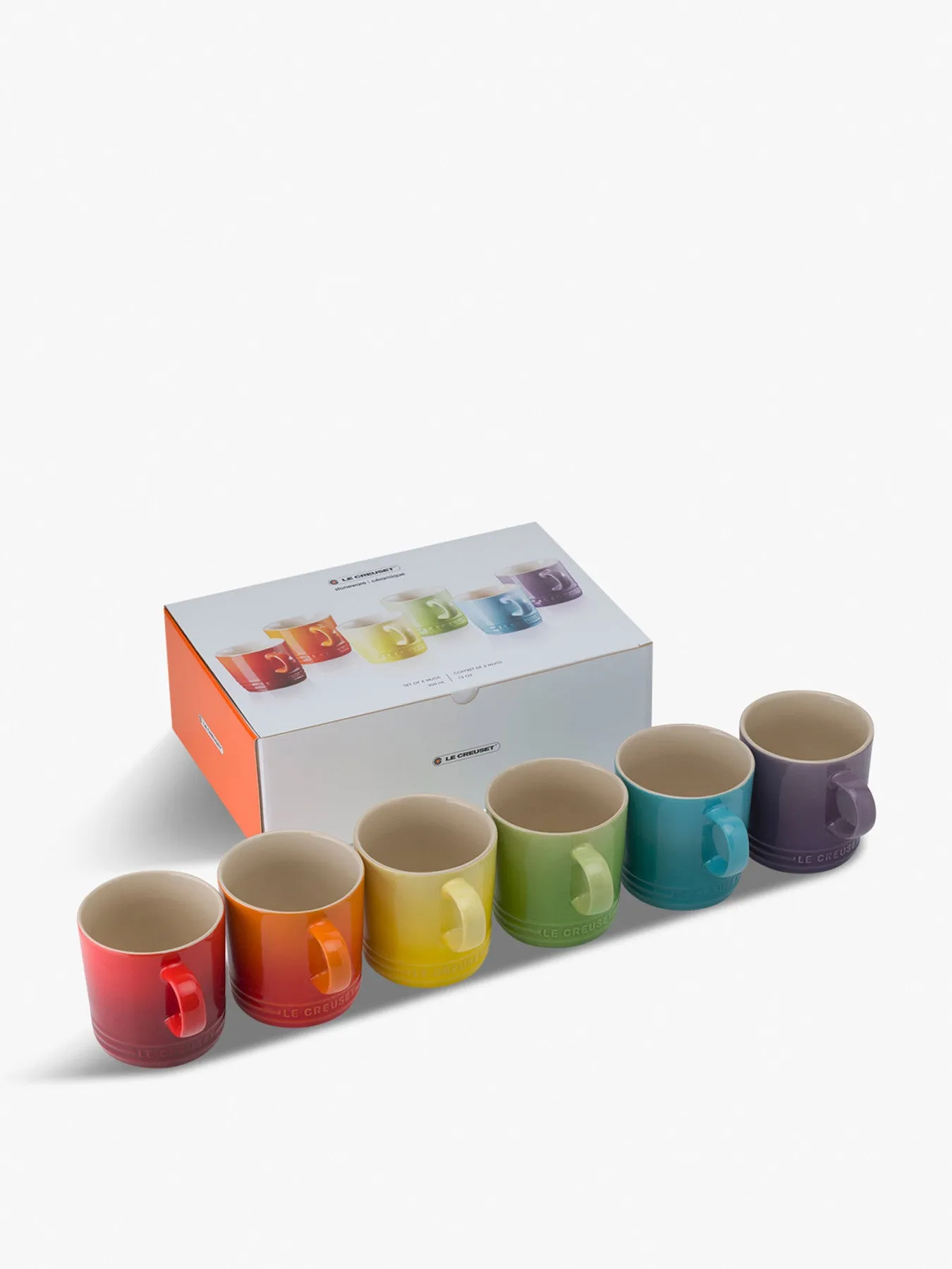 6-Piece Mug Set - Rainbow, Ceramic image