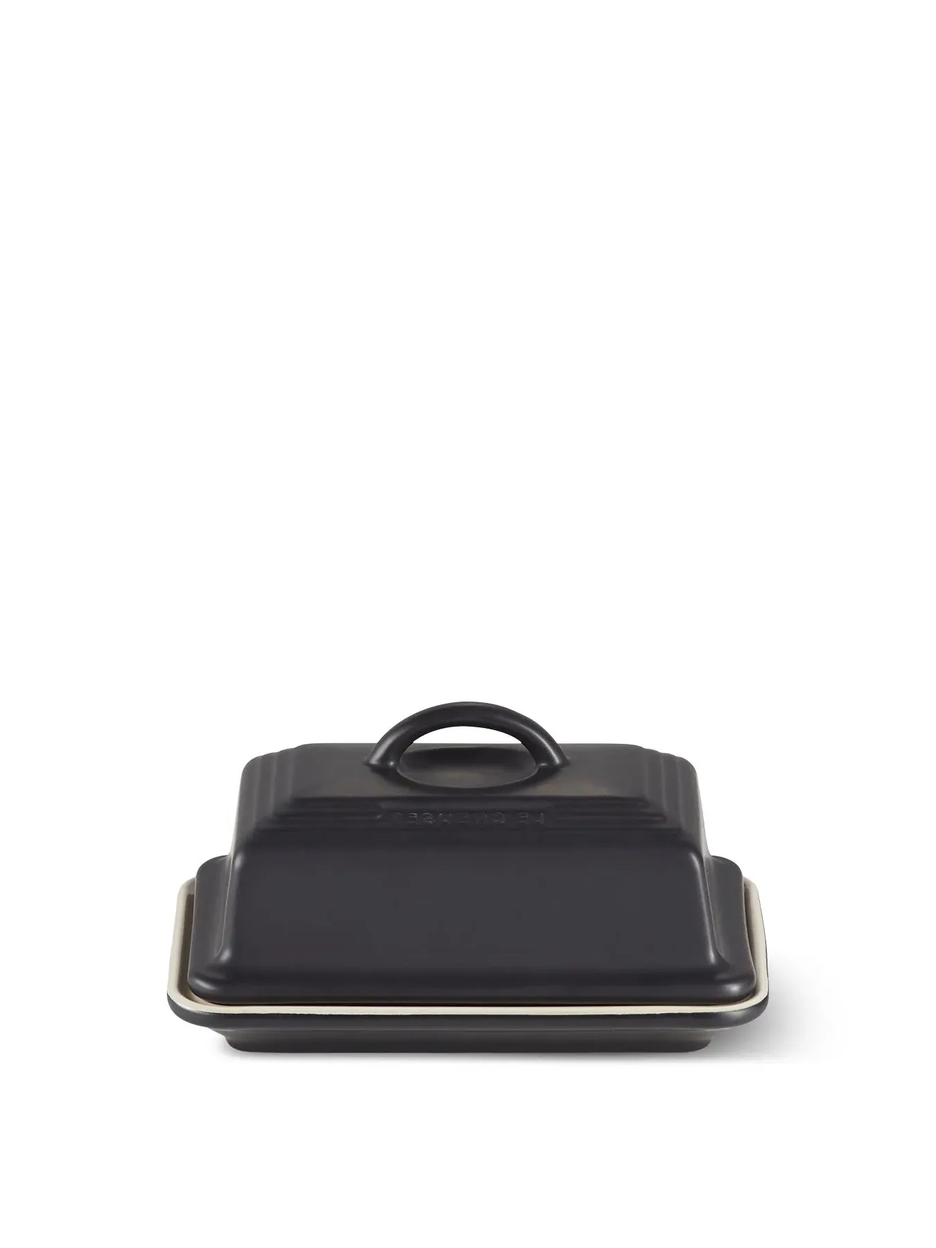 Butter Dish with Lid - Black, Ceramic image