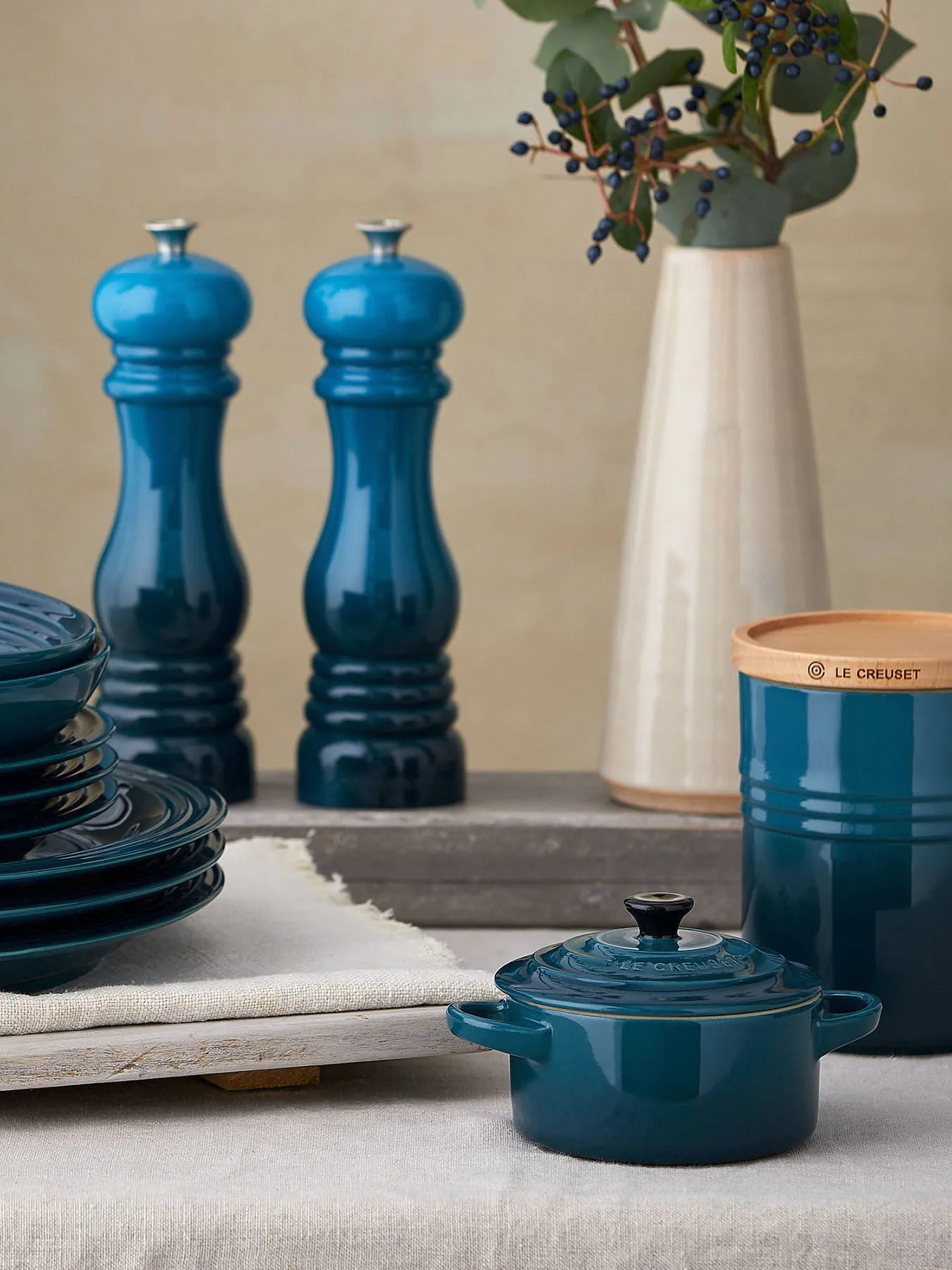 Medium Storage Jar - Deepteal, Stoneware
