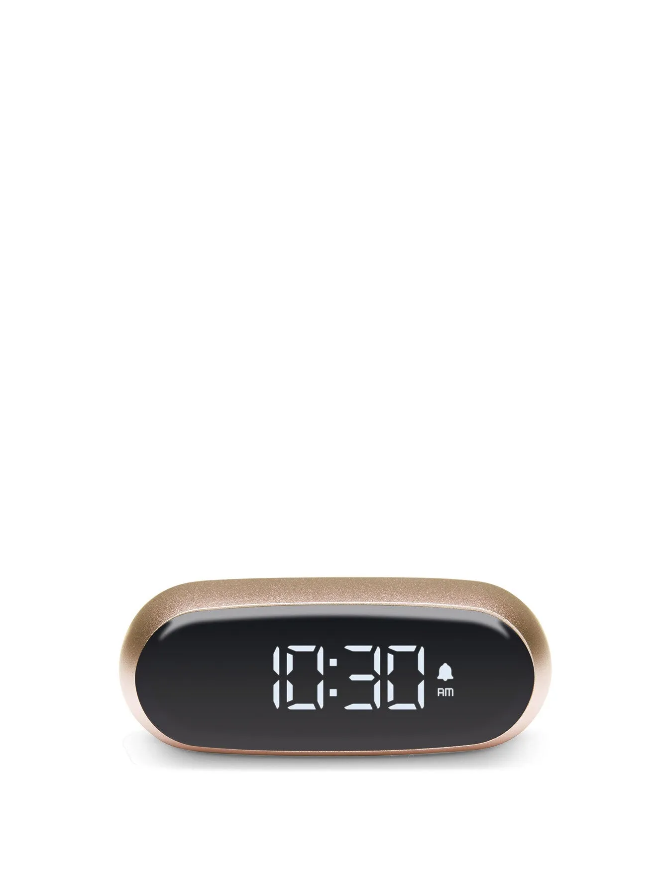 Mini Alarm Clock with LCD Display - Soft Gold