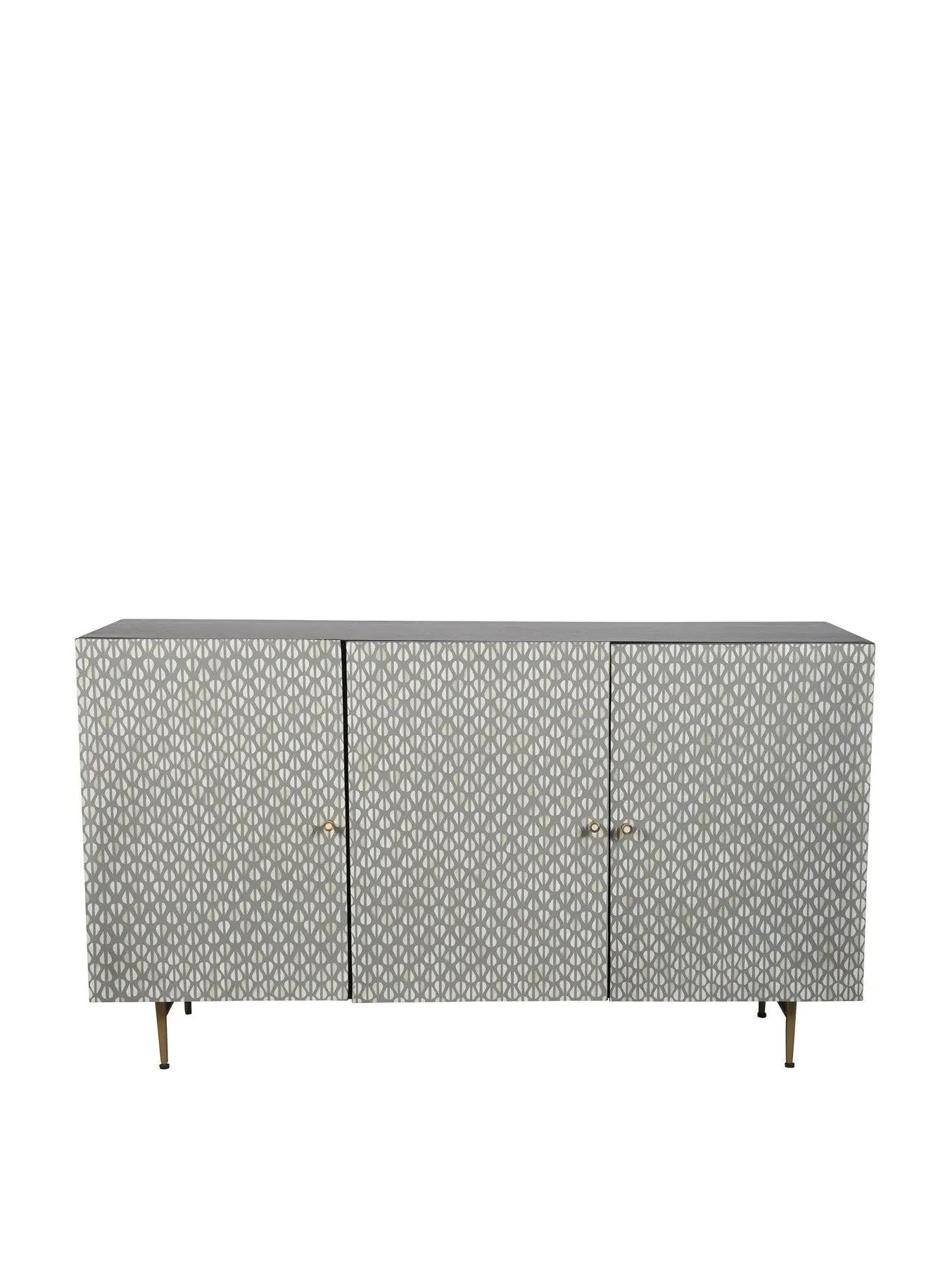3-Door Buffet Sideboard with Bone Inlay - Grey