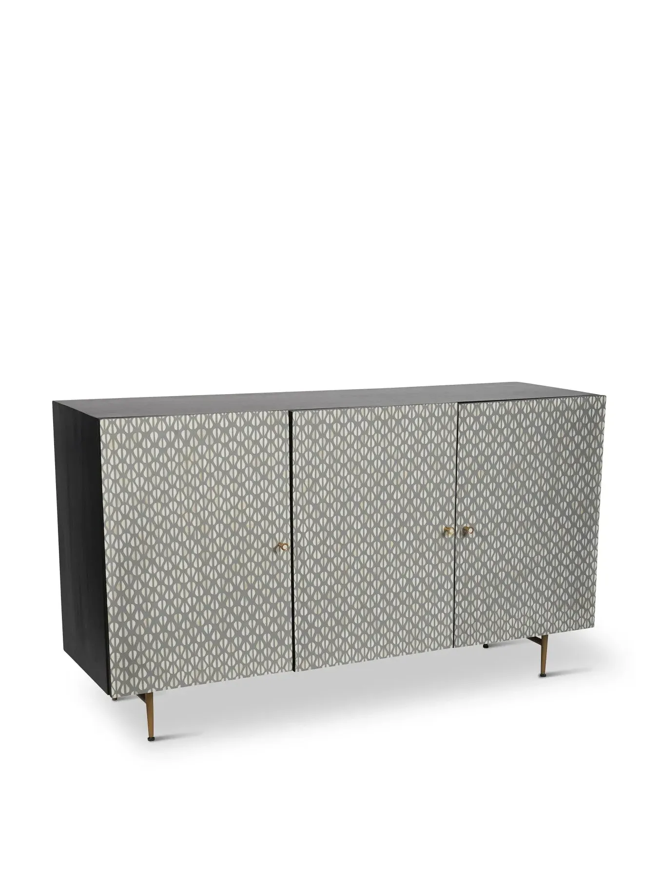 3-Door Buffet Sideboard with Bone Inlay - Grey image