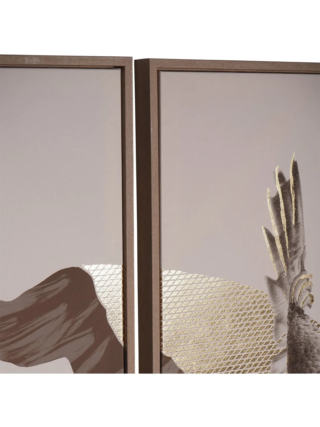 3-Piece Canvas Wall Art - Gold, Framed