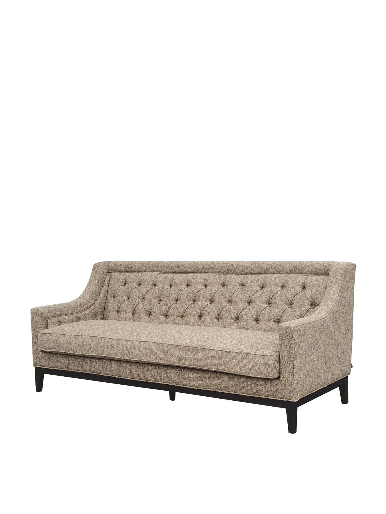 3-Seater Buttoned Sofa - Grey