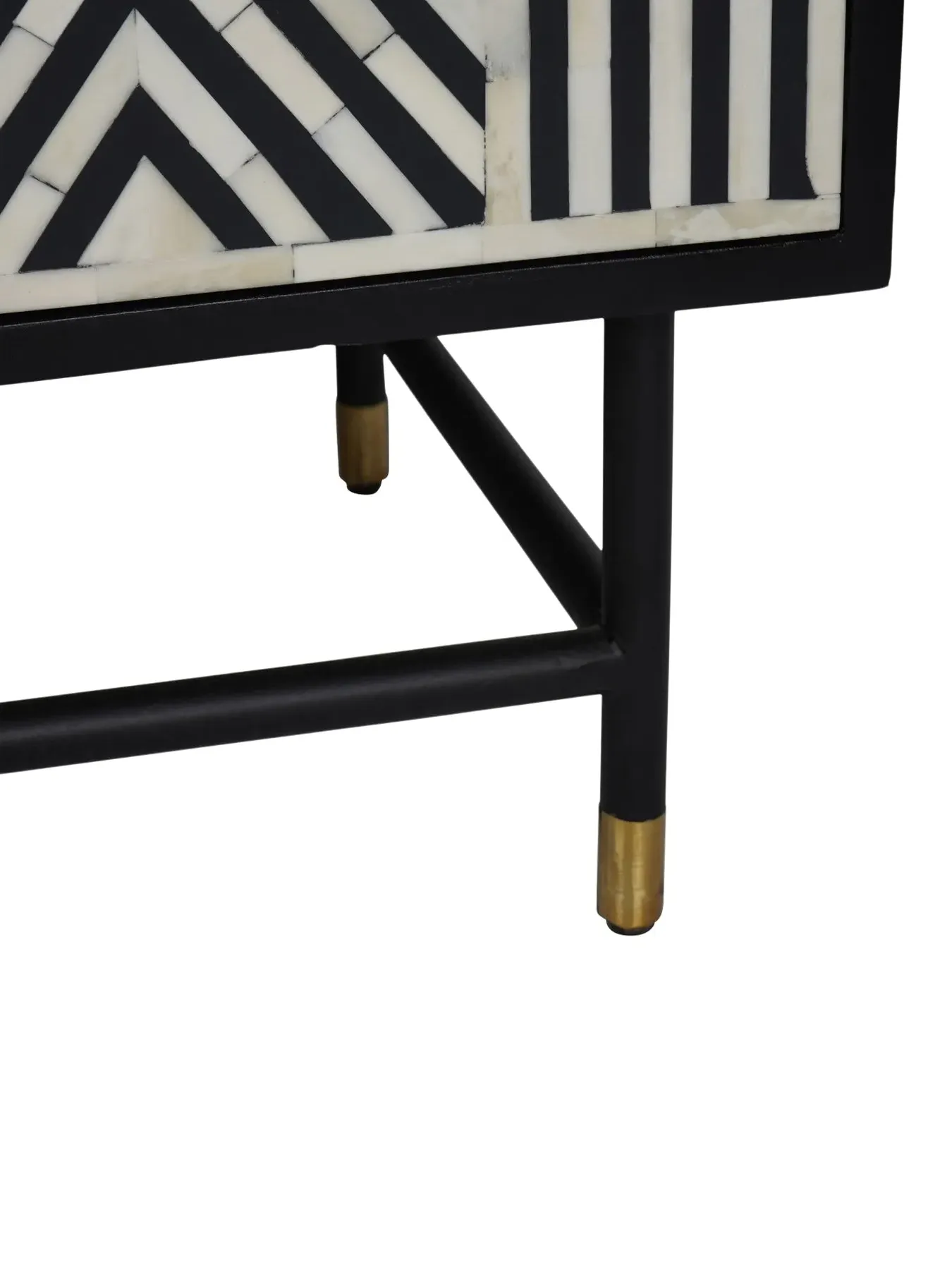 4-Door Buffet Cabinet with Bone Inlay - Black