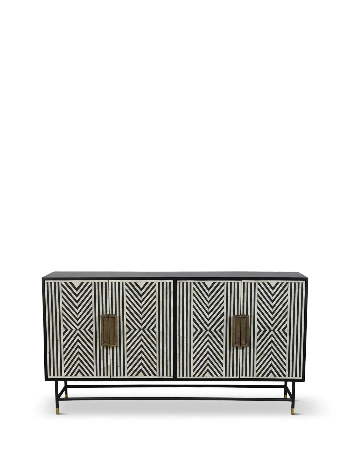 4-Door Buffet Cabinet with Bone Inlay - Black image