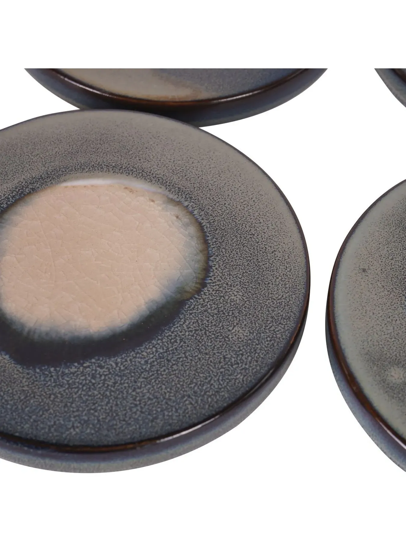 4-Piece Coaster Set - Blue, Reactive Glazed