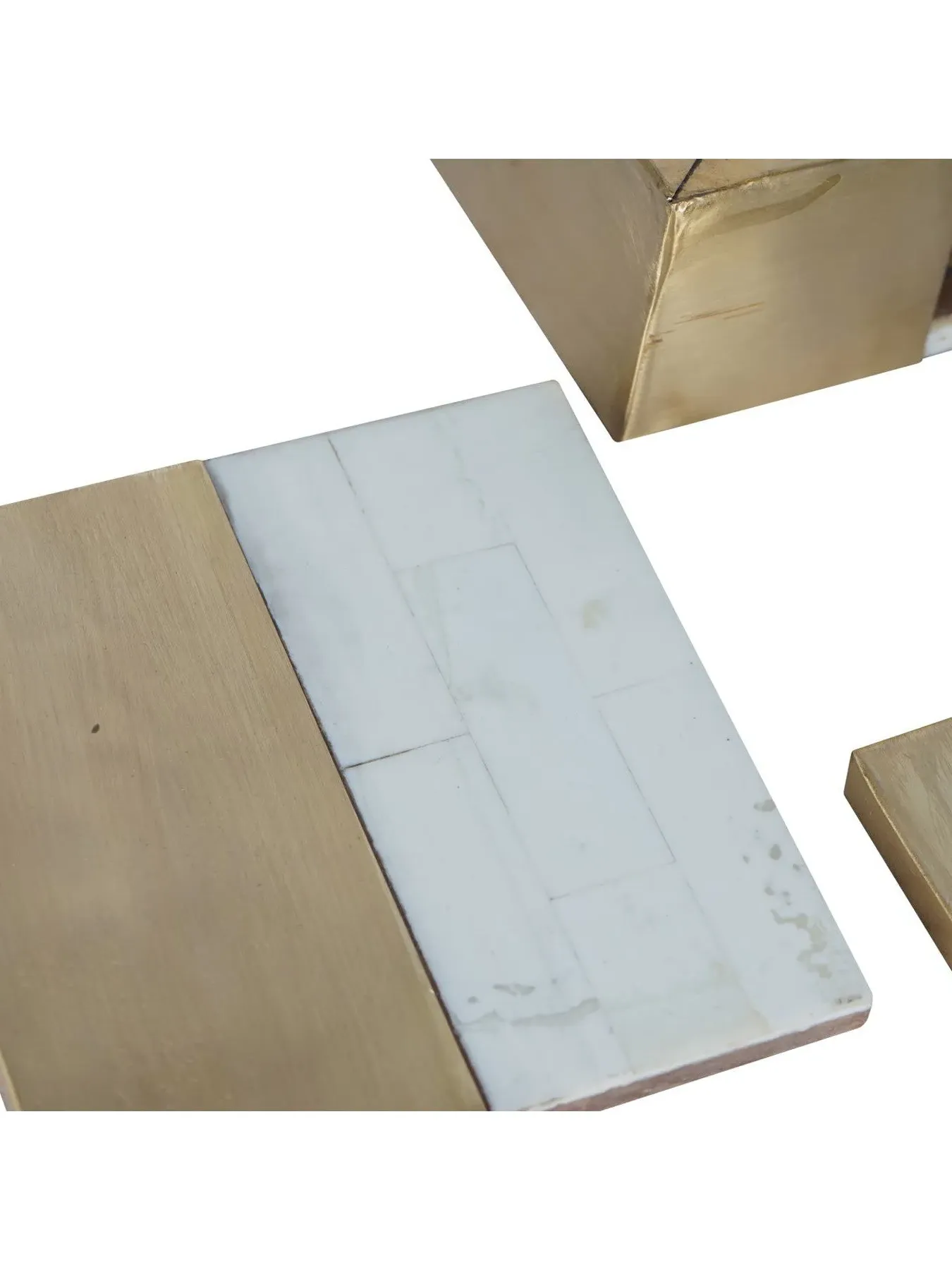 4-Piece Coaster Set Two Tone - White