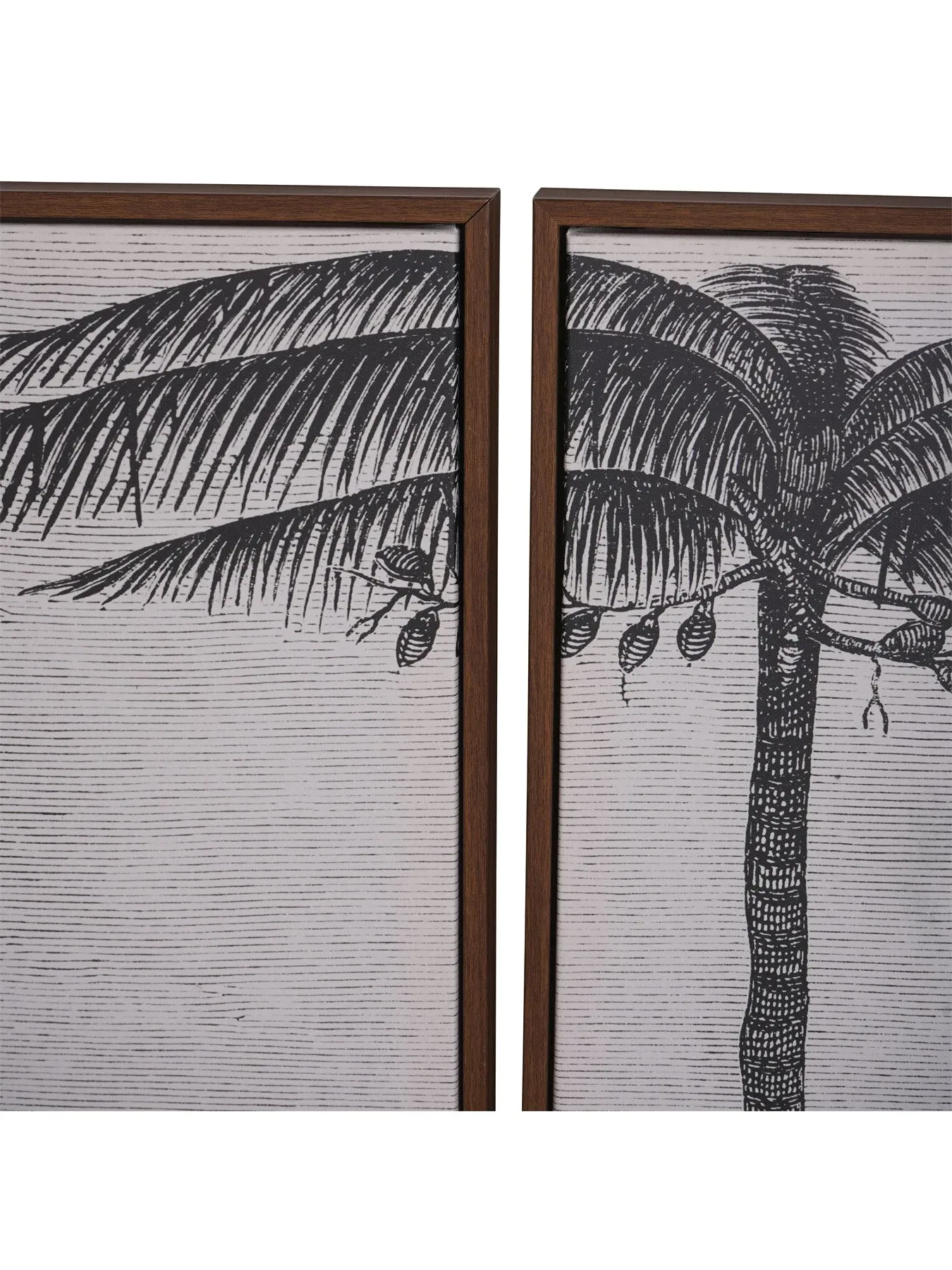4-Piece Framed Canvas Set - Monotone, Wood Frame