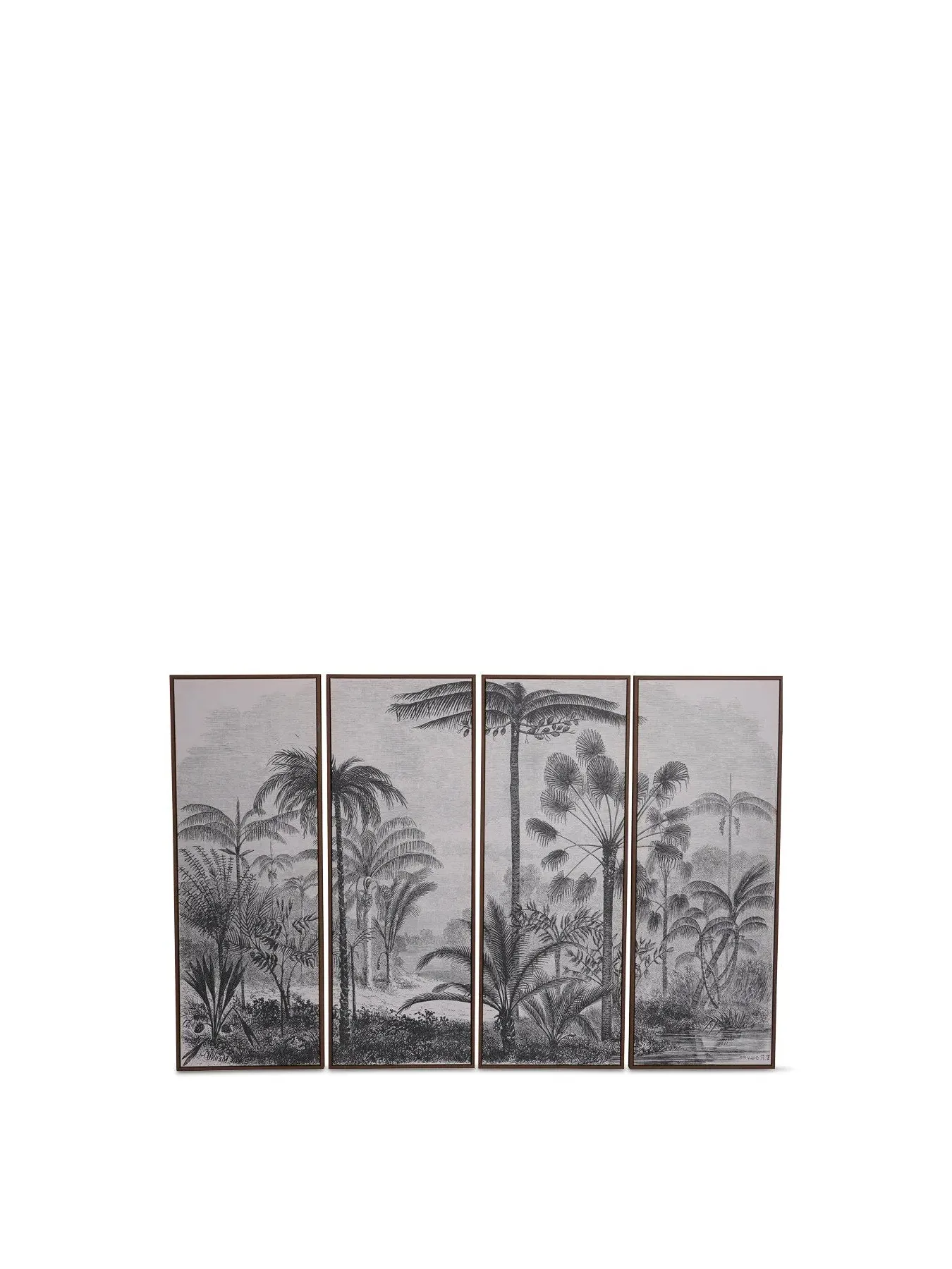 4-Piece Framed Canvas Set - Monotone, Wood Frame image